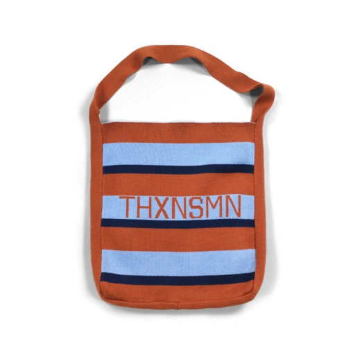 Knit Totebag Radegune Rust Light Blue Thanksinsomnia
