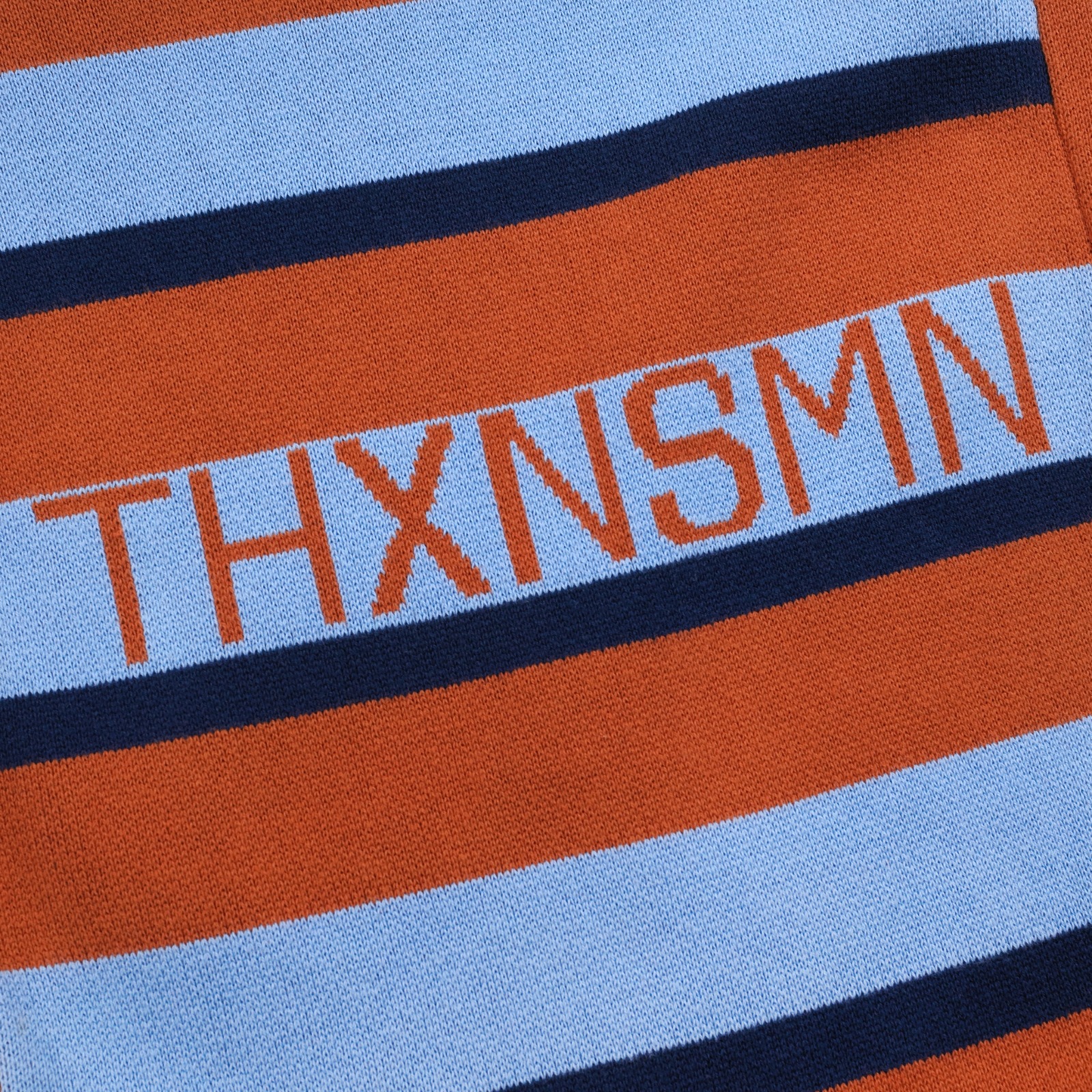 Knit Totebag Radegune Rust Light Blue Thanksinsomnia