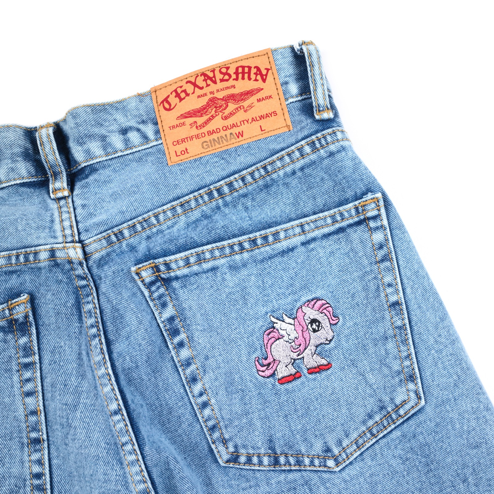 Denim Pants Ginna Special Unicorn Light Blue Wash Thanksinsomnia