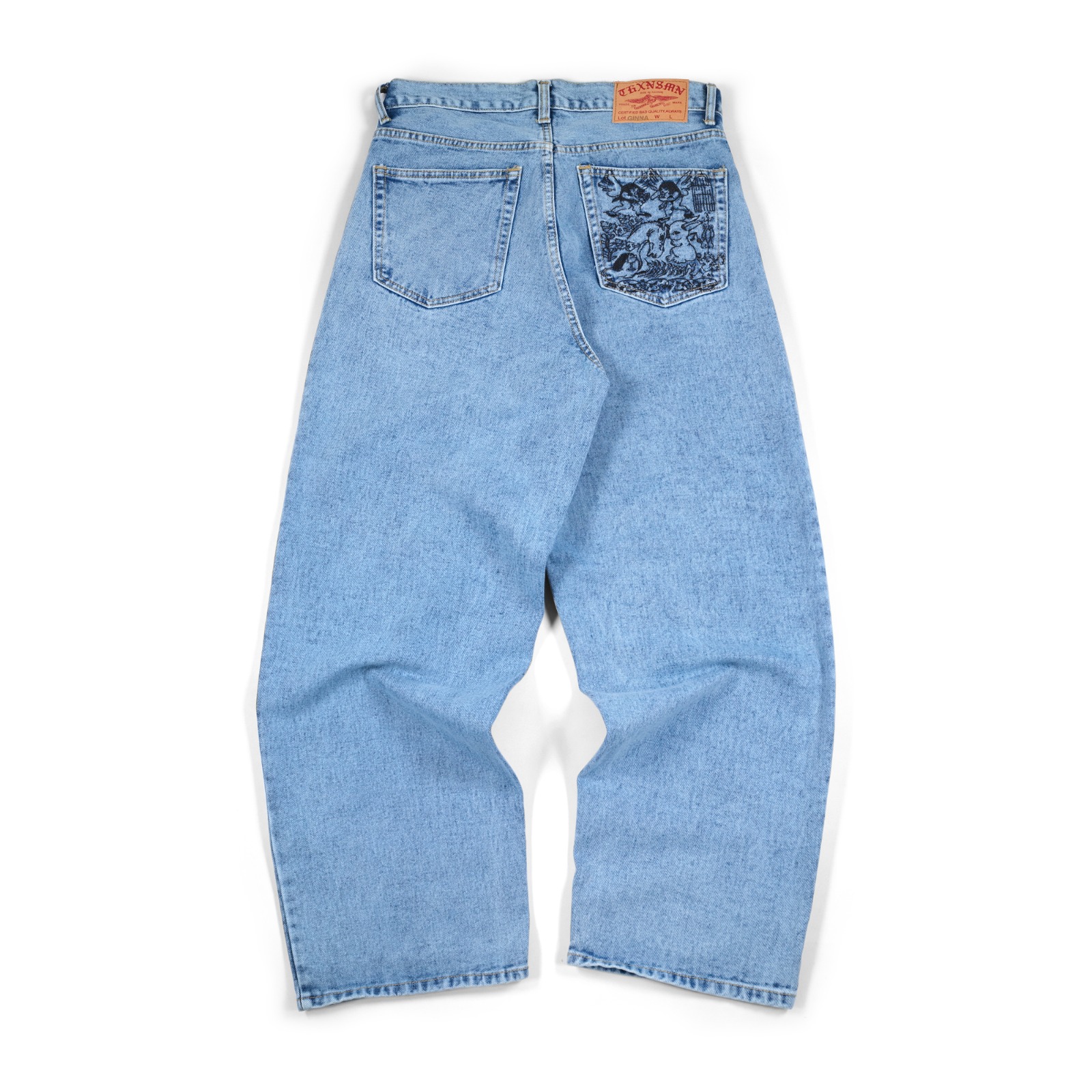 Denim Pants Ginna Special Horse Light Blue Wash Thanksinsomnia