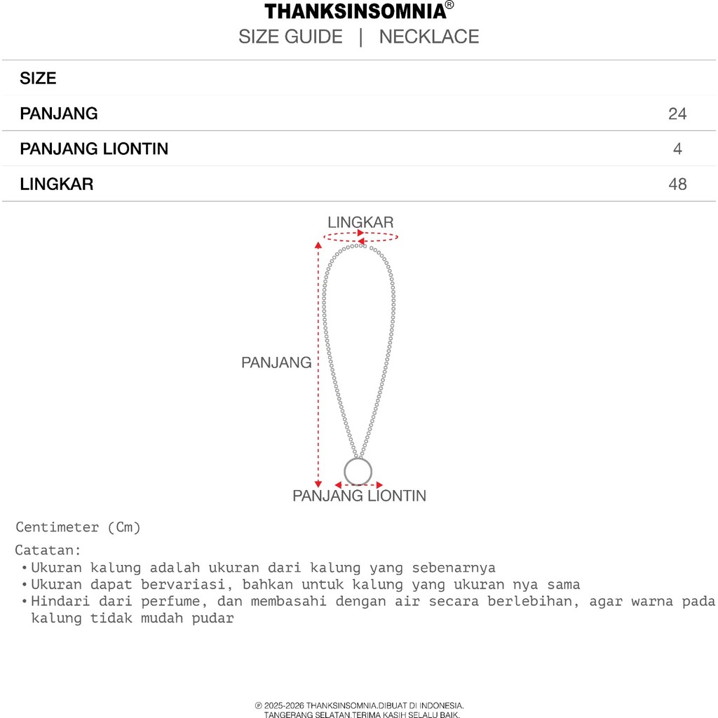 Necklace Reanichy Golden Thanksinsomnia