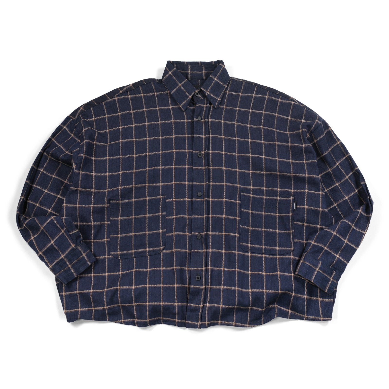 04 - Oversized Flannel Shirt Levyase Navy Thanksinsomnia