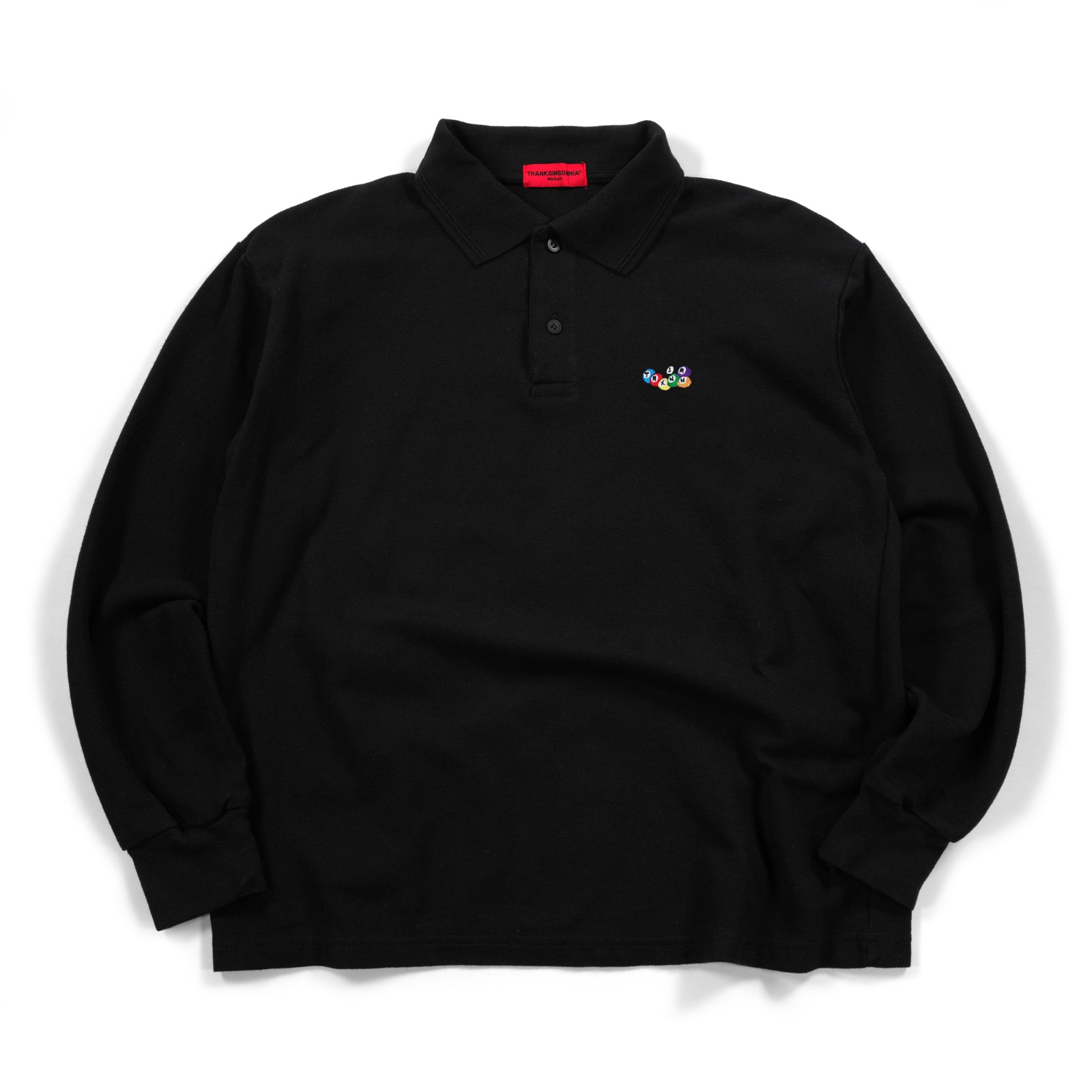 Long Sleeve Polo Shirt Solaluza Black Thanksinsomnia