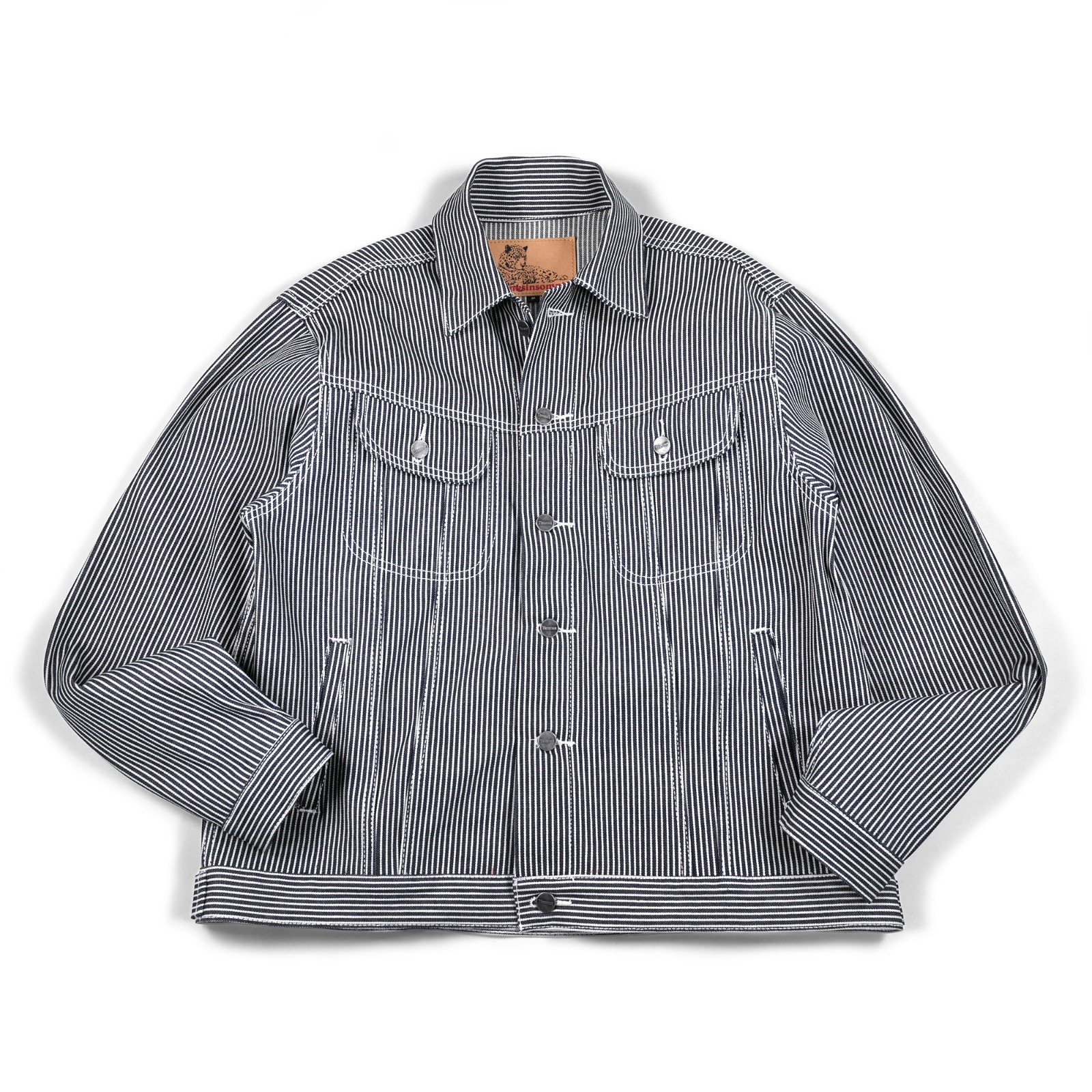 Denim Jacket Arcelia White Navy Stripes Thanksinsomnia
