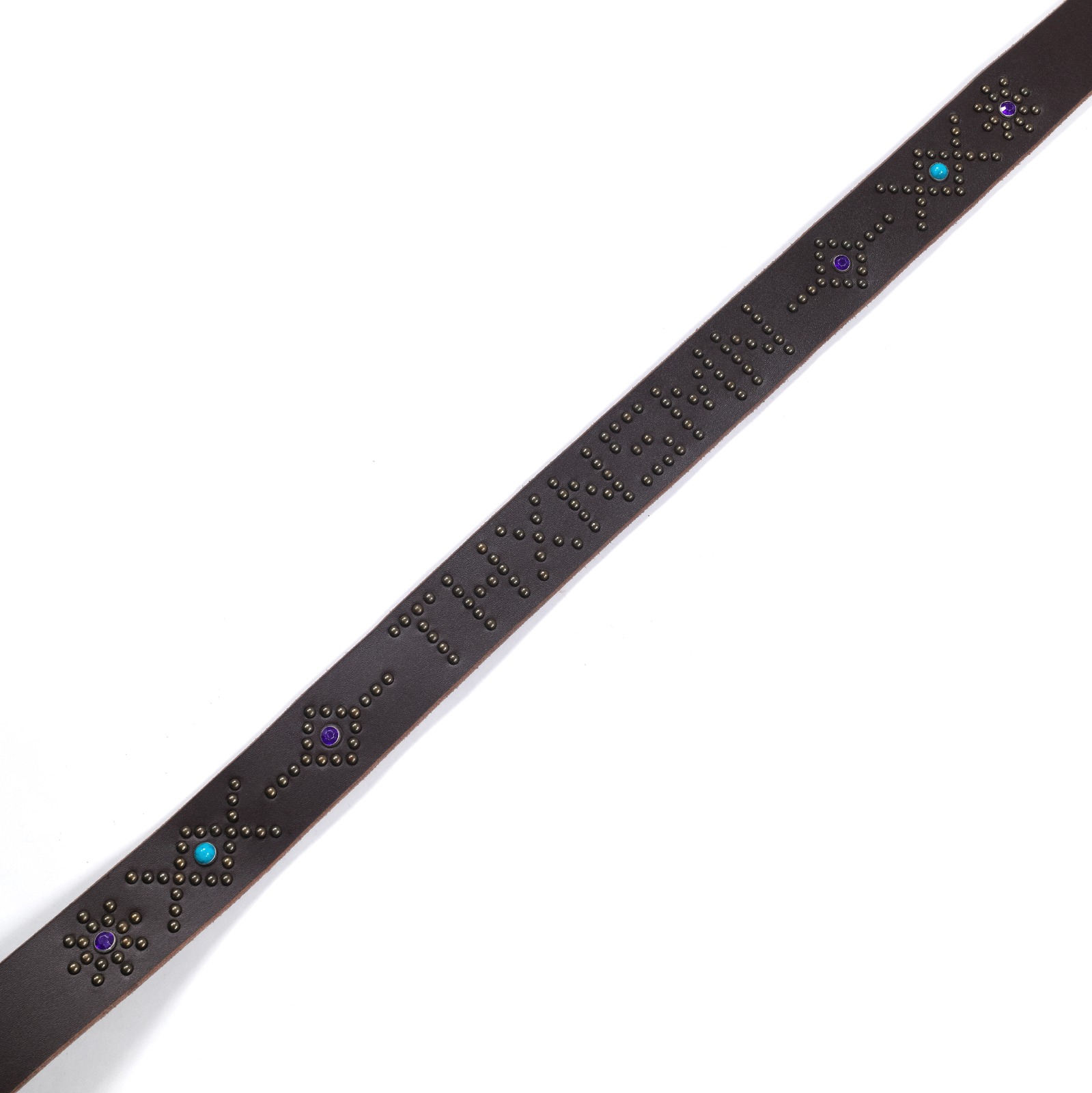 Genuine Leather Studded Belt - Yuvika Brown Thanksinsomnia
