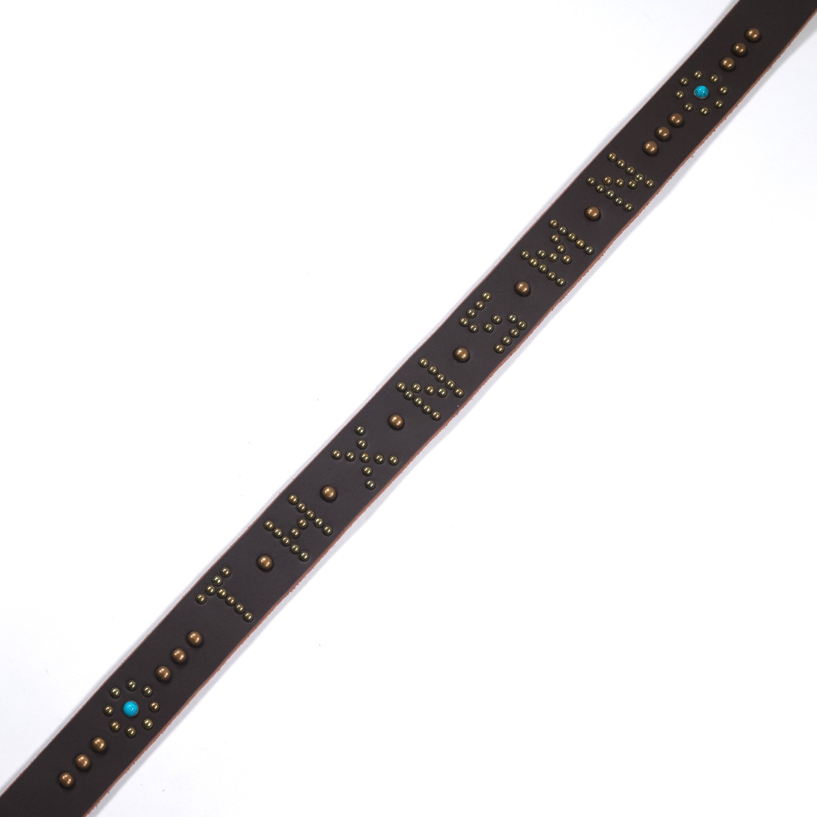 Genuine Leather Studded Belt - Fiorelta Brown Thanksinsomnia