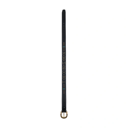 Genuine Leather Studded Belt - Fiorelta Black Thanksinsomnia