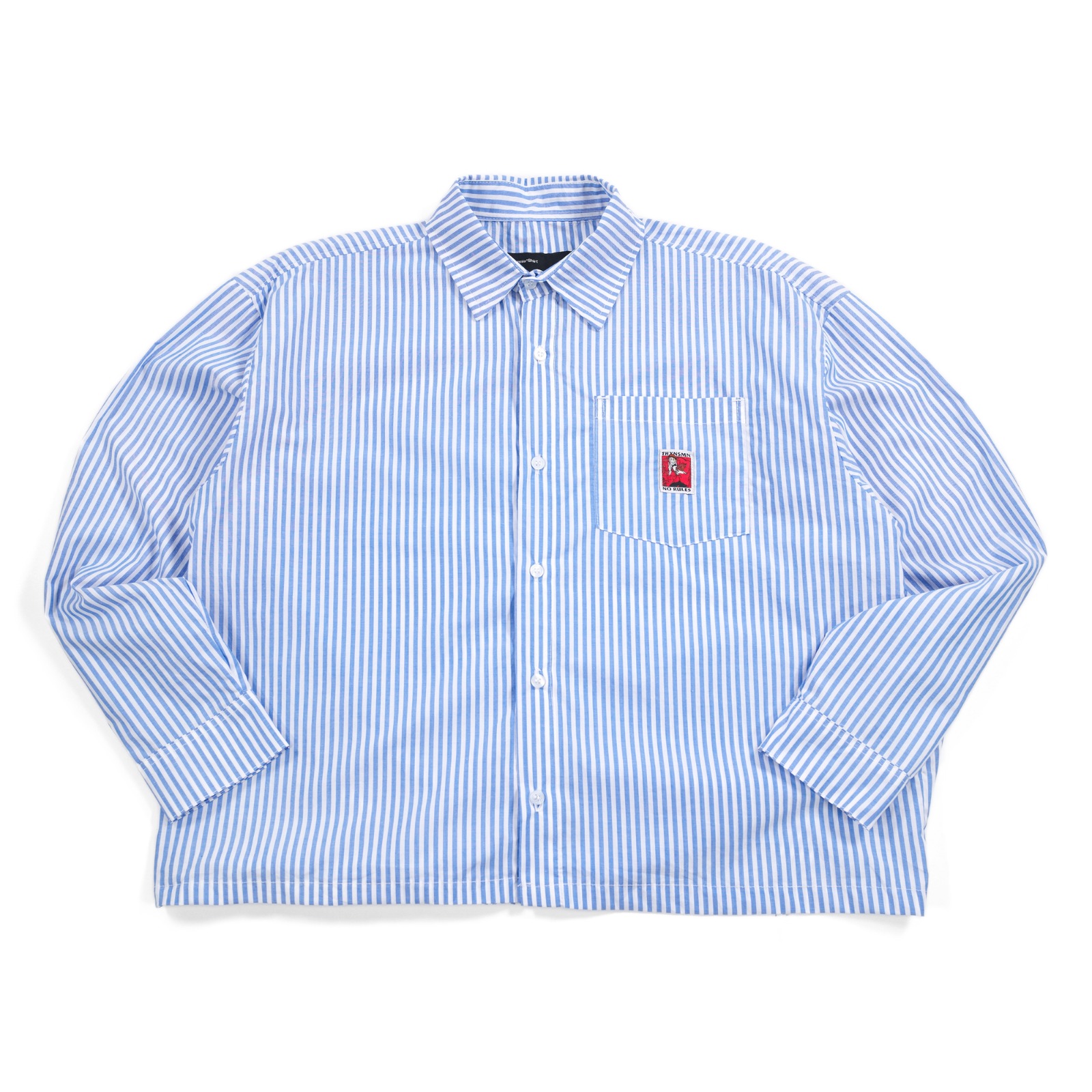 04 - Long Shirt Elenthie Sky Blue White Striped Thanksinsomnia
