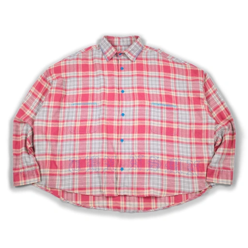 01 - Oversized Flannel Shirt Fattema Pink Thanksinsomnia