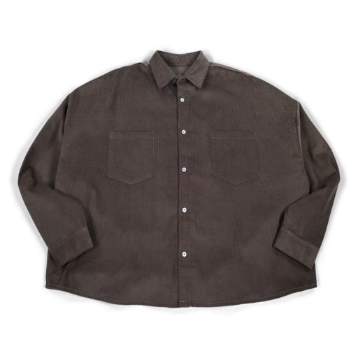 02 - Oversized Shirt Tezka Dark Brown Corduroy Thanksinsomnia