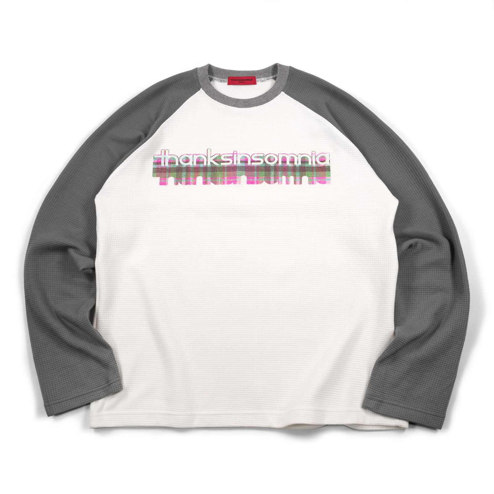 Raglan Longsleeve Faellyn White Gray Thanksinsomnia