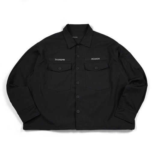 Oversized Shirt Jacket Veronizea Black  Thanksinsomnia
