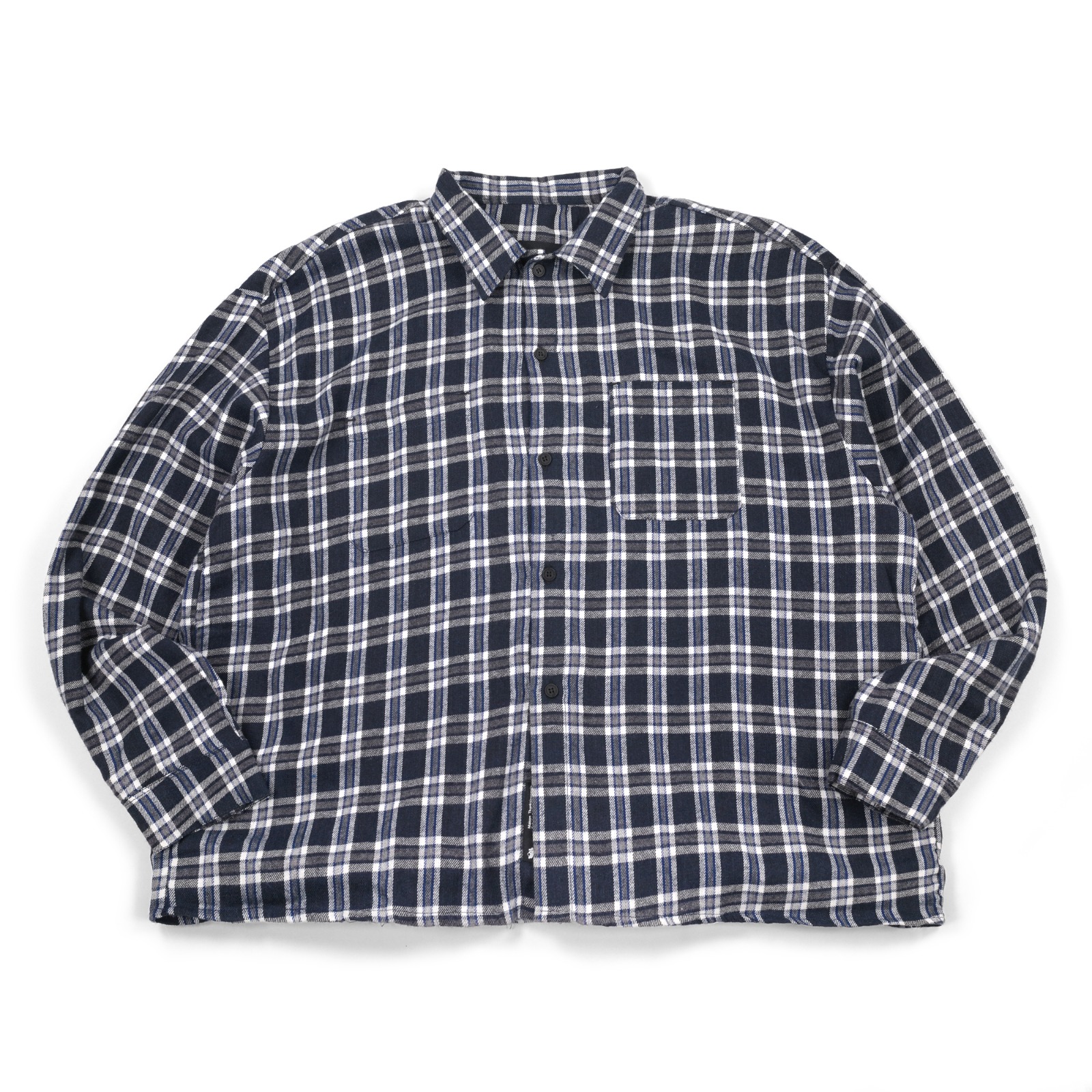01 - Flannel Shirt Virley Navy White Plaid Thanksinsomnia