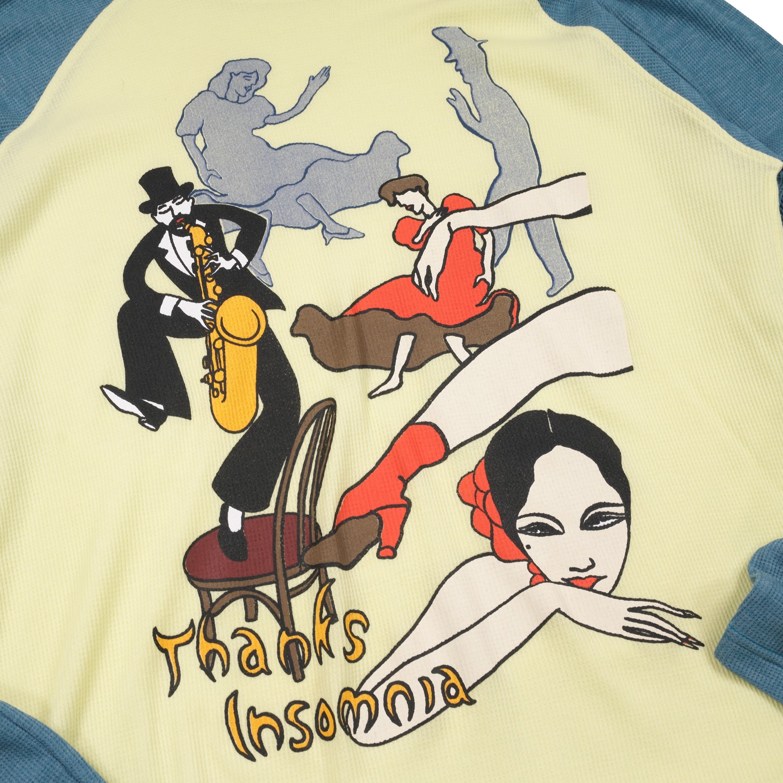 Raglan Longsleeve Nadine Yellow Blue Thanksinsomnia