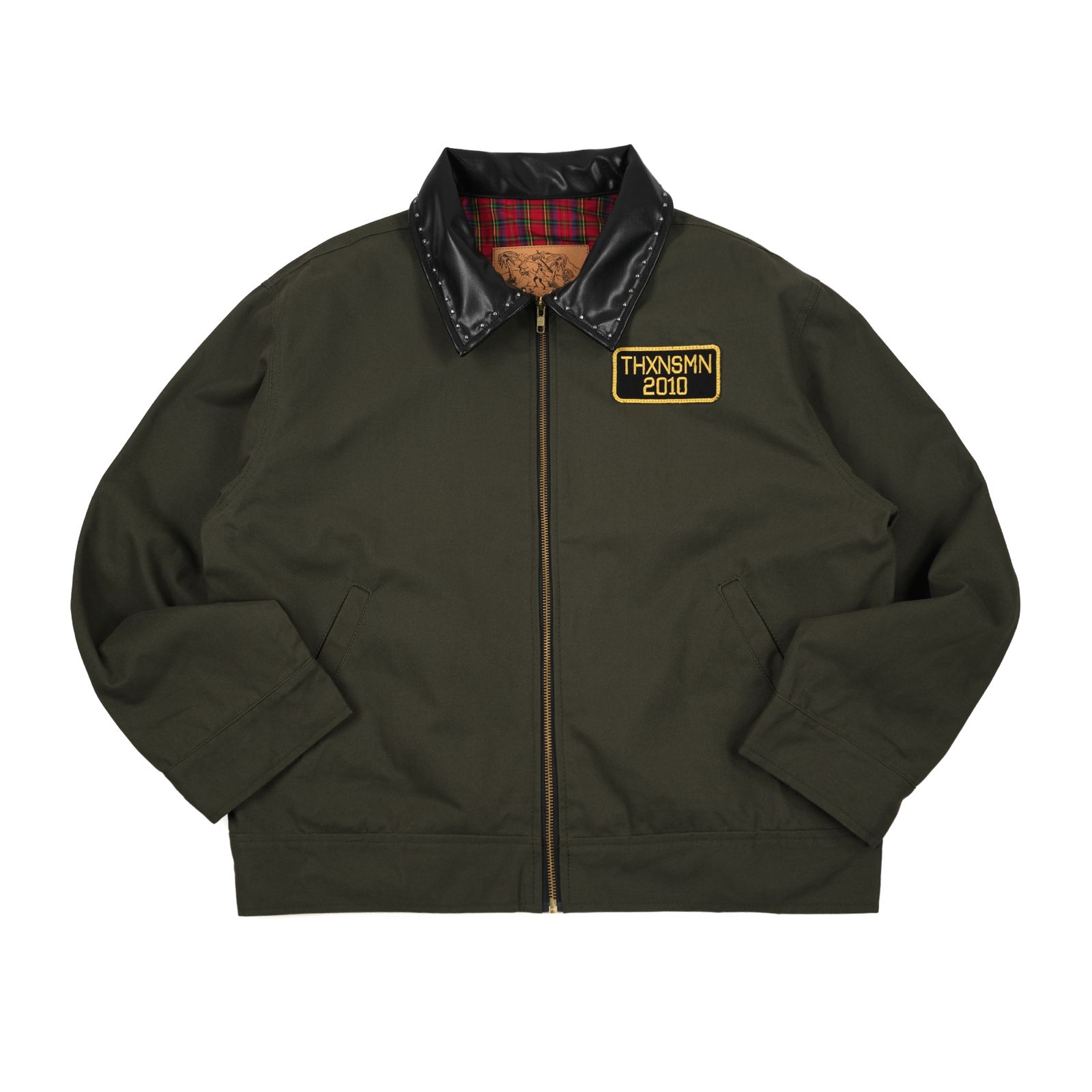 Jacket Gamila Leyra Dark Olive Collar Black Thanksinsomnia