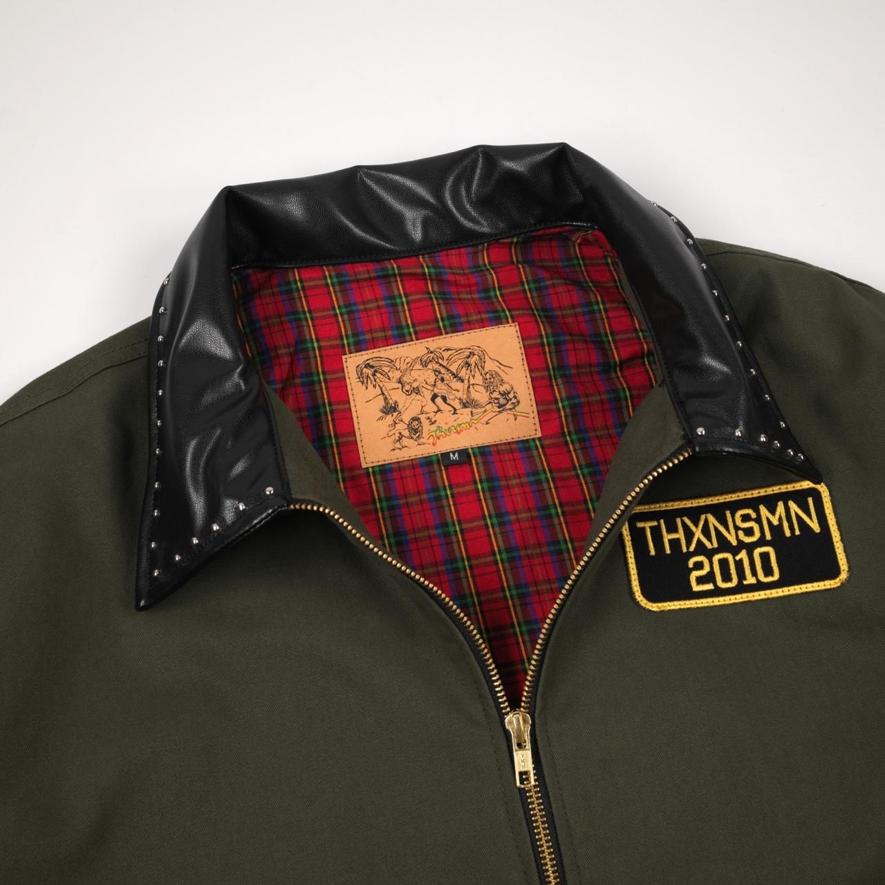 Jacket Gamila Leyra Dark Olive Collar Black Thanksinsomnia