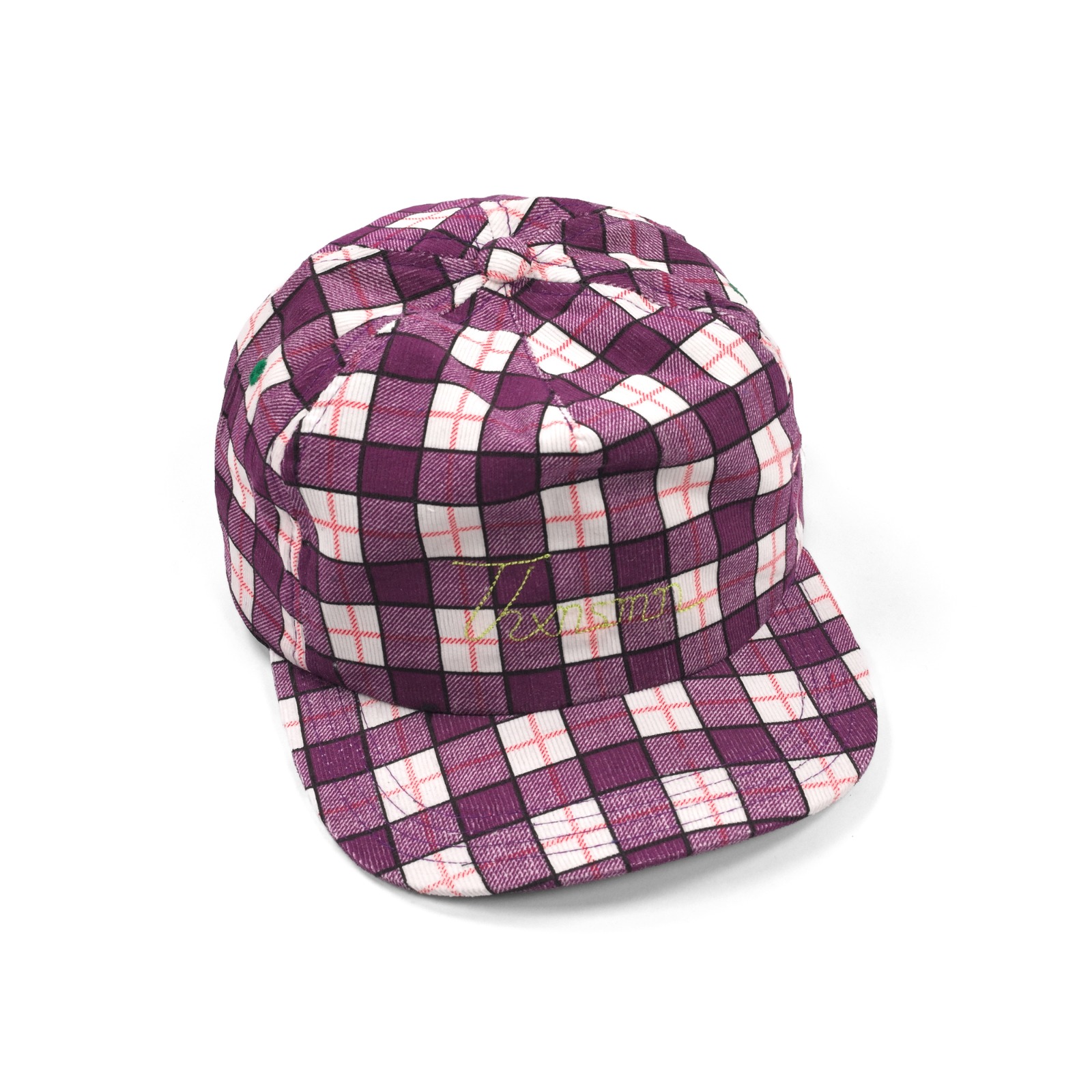 Hat Zelie Plaid Corduroy White Purple Thanksinsomnia