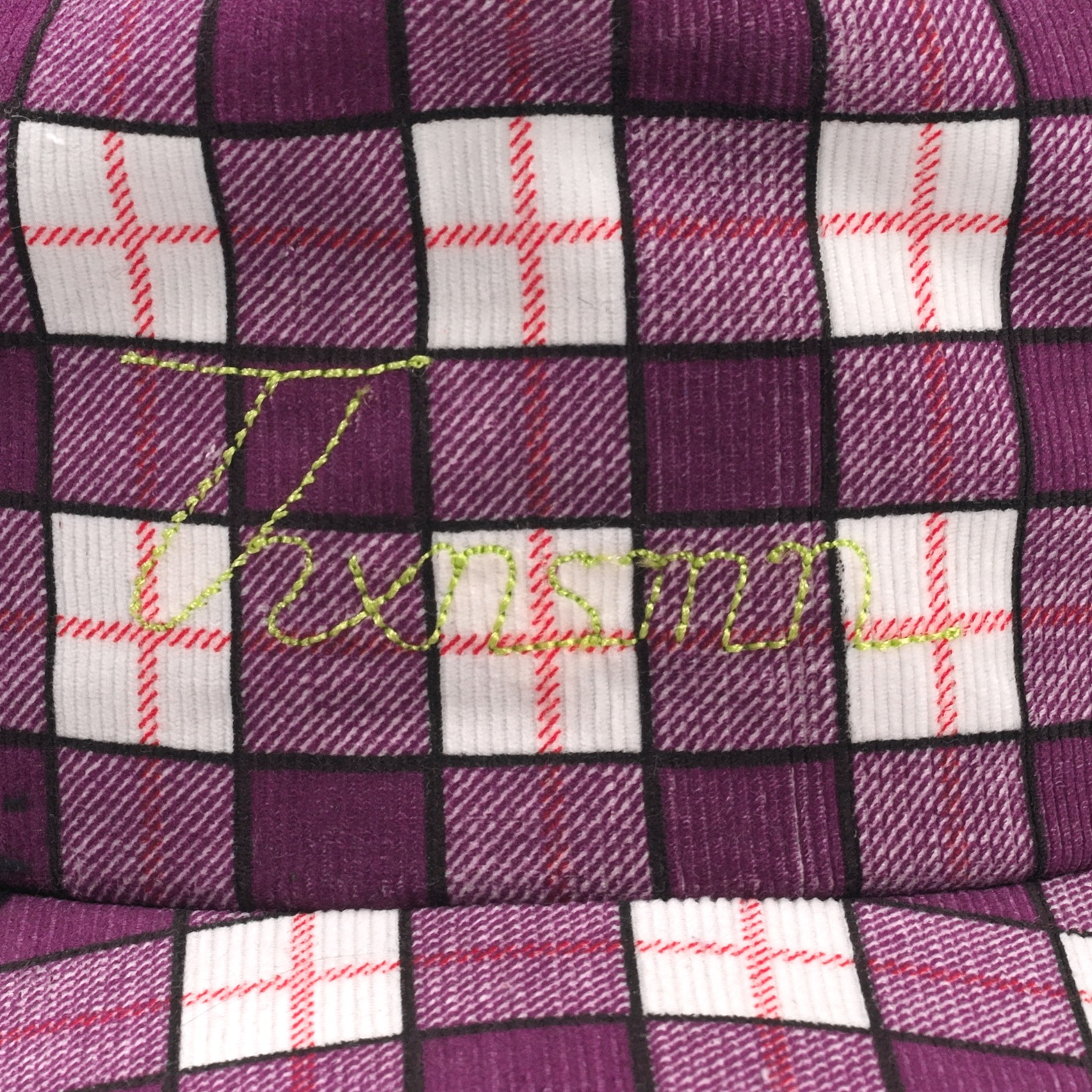 Hat Zelie Plaid Corduroy White Purple Thanksinsomnia