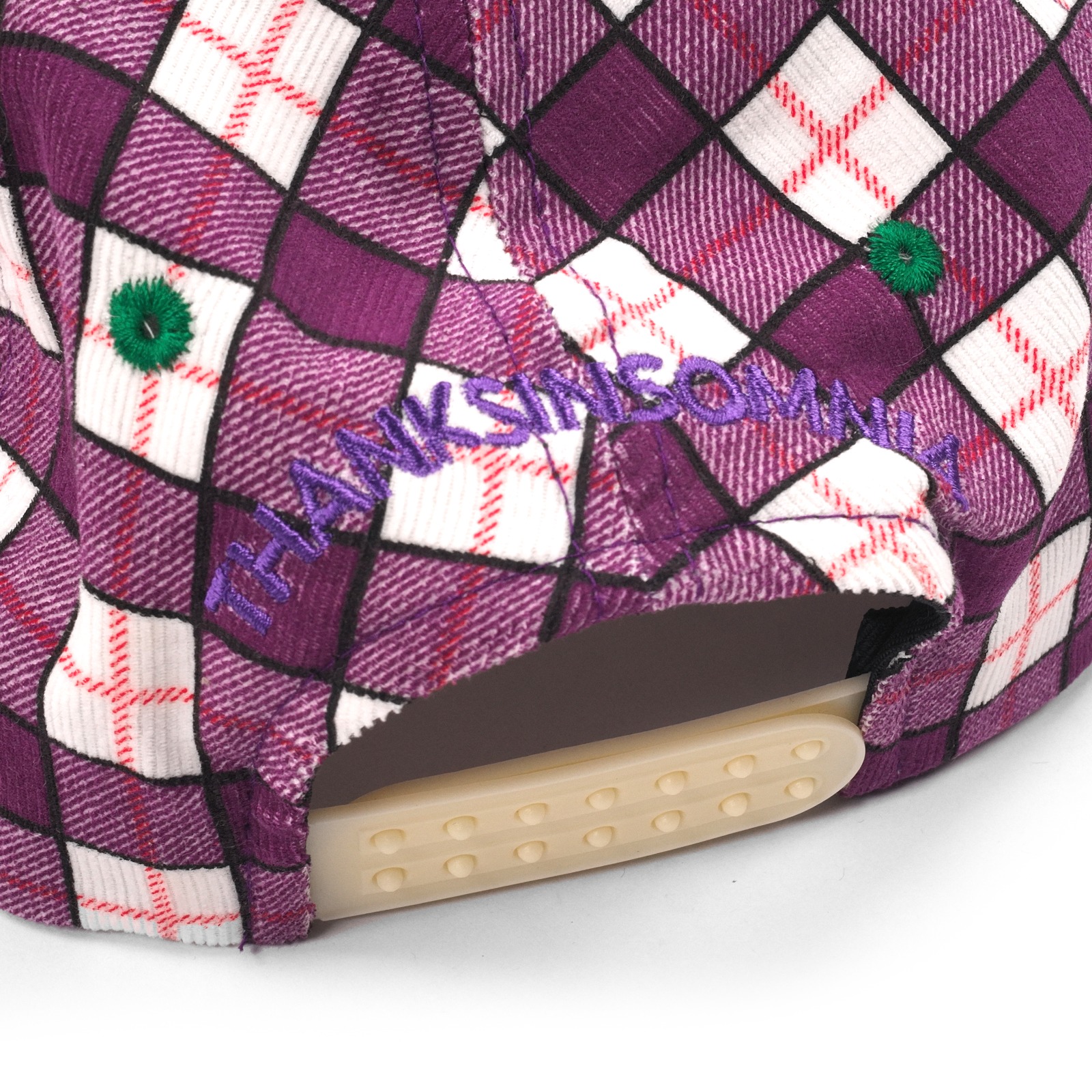 Hat Zelie Plaid Corduroy White Purple Thanksinsomnia