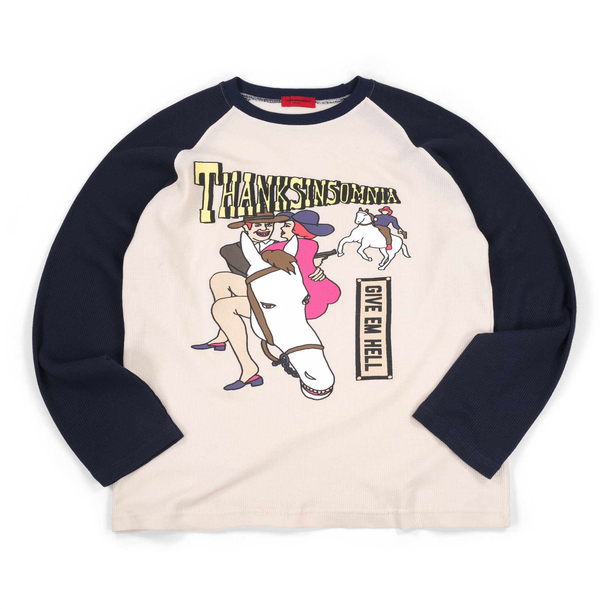 Raglan Longsleeve Tetiana Cream Navy Thanksinsomnia