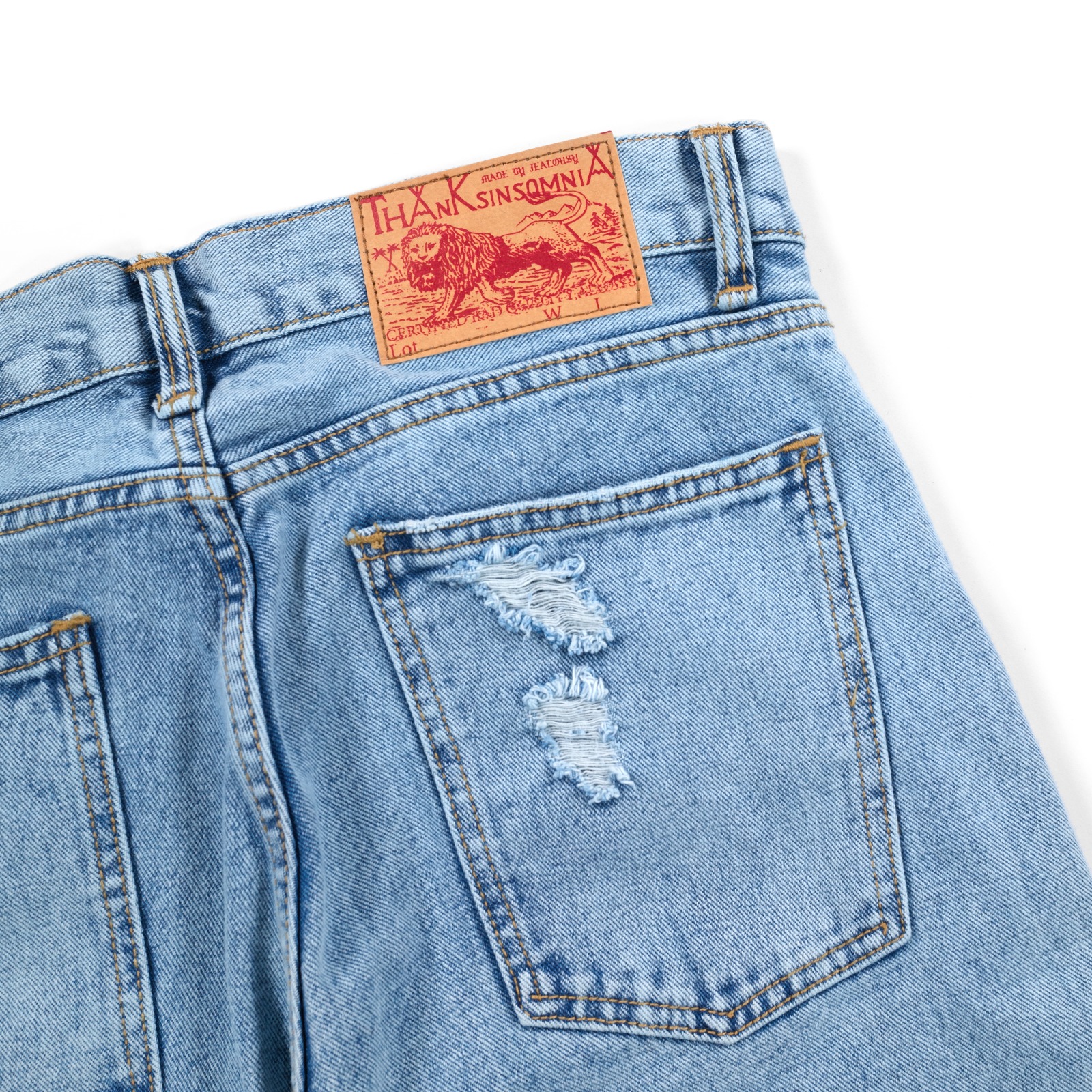 Denim Pants Jameela Splatter Distressed Light Blue Thanksinsomnia