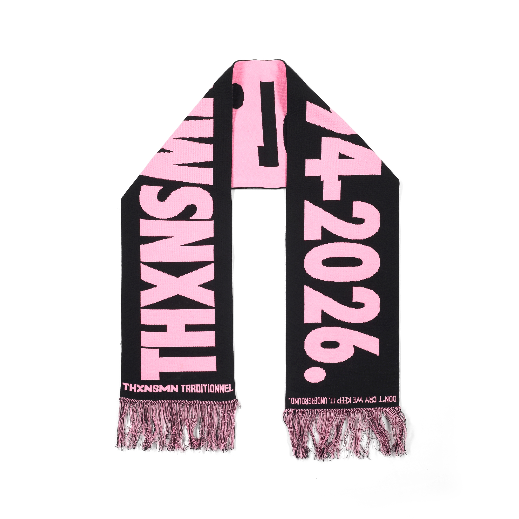 Knit Scarf Evalyna Pink Black Thanksinsomnia