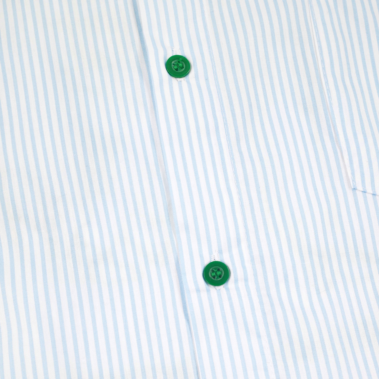 02 - Long Shirt Kirana Light Blue White Striped Green Buttons Thanksinsomnia