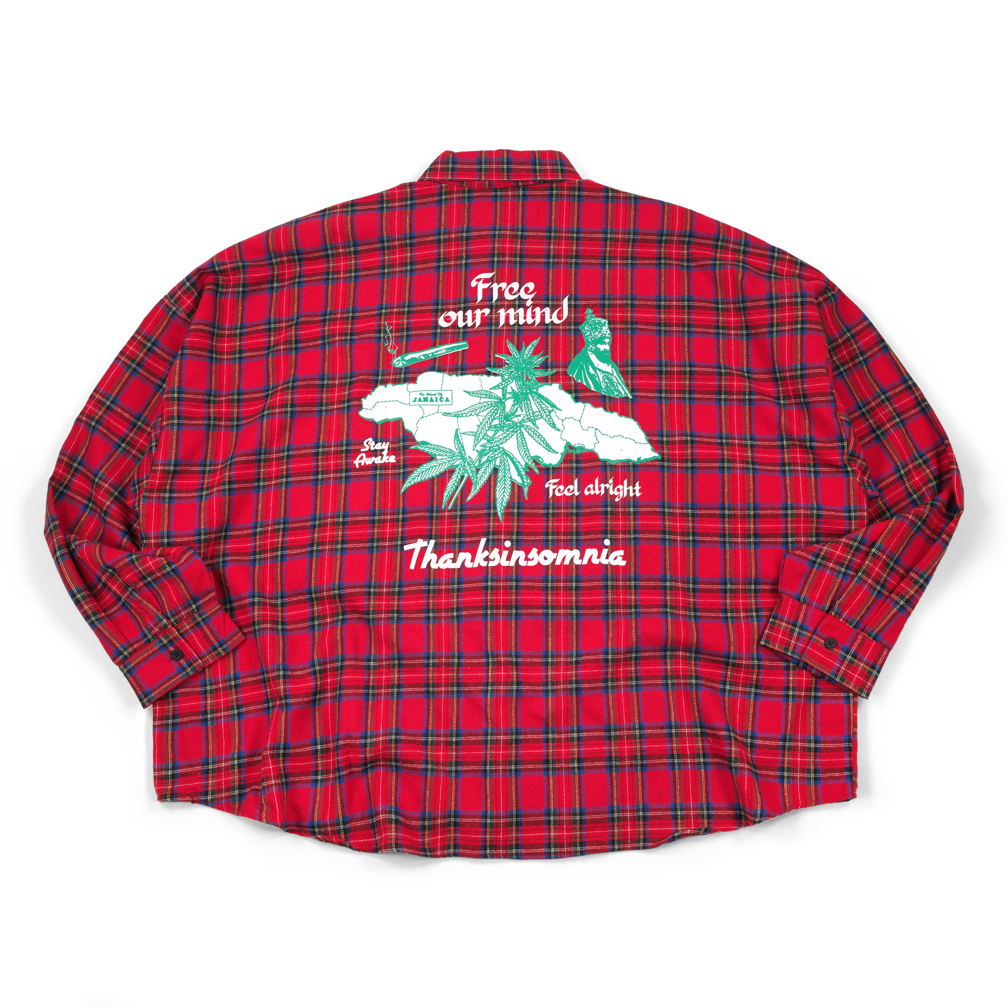 04 - Oversized Flannel Long Shirt Yezelin Red Thanksinsomnia