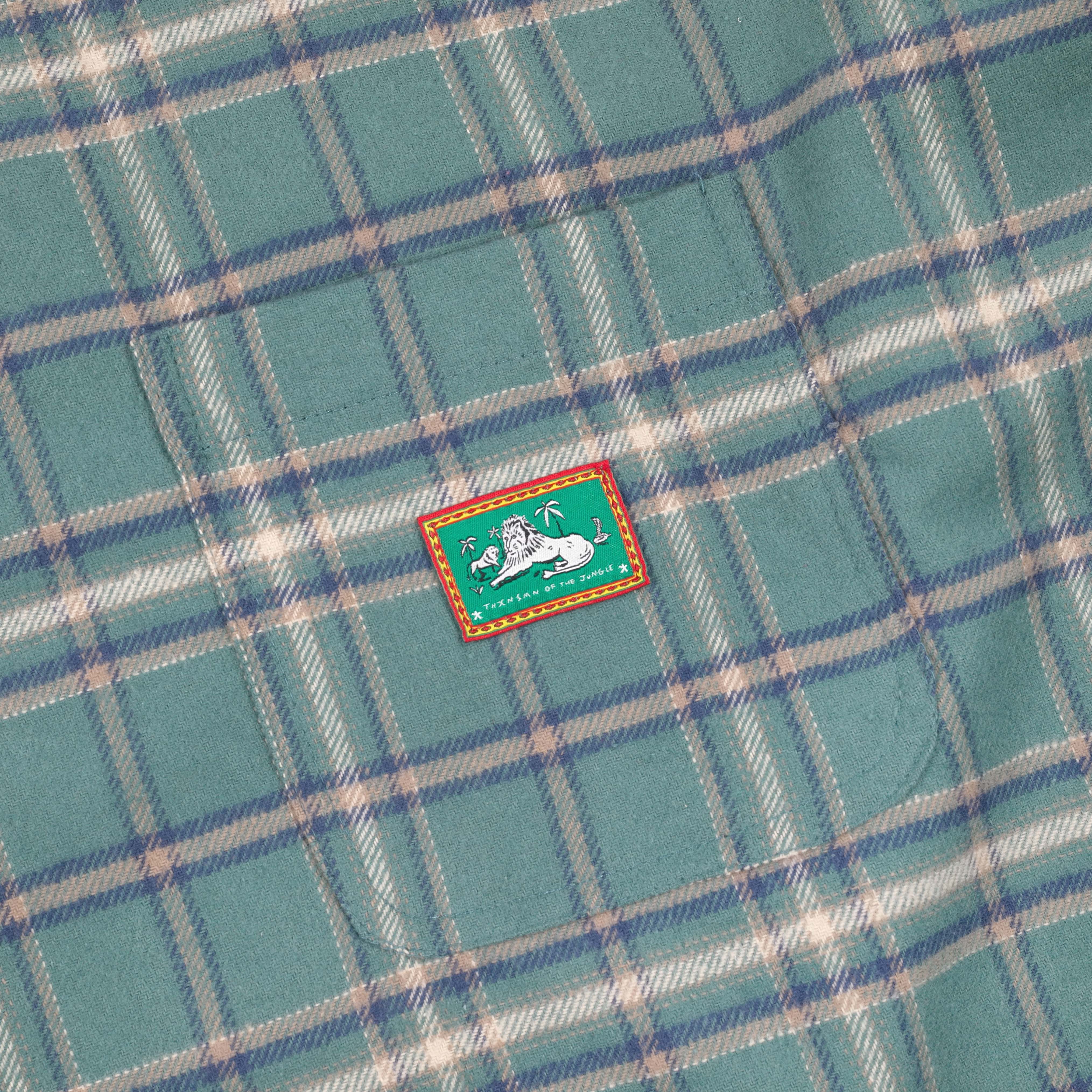 04 - Oversized Flannel Long Shirt Yezelin Green Thanksinsomnia