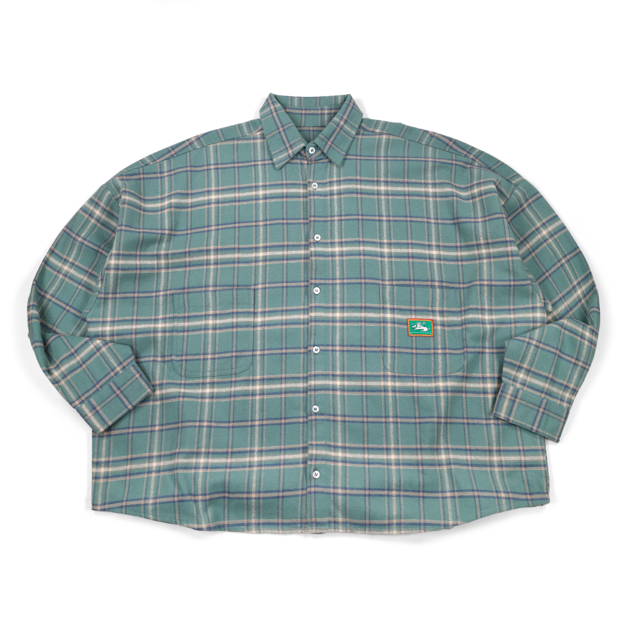 04 - Oversized Flannel Long Shirt Yezelin Green Thanksinsomnia