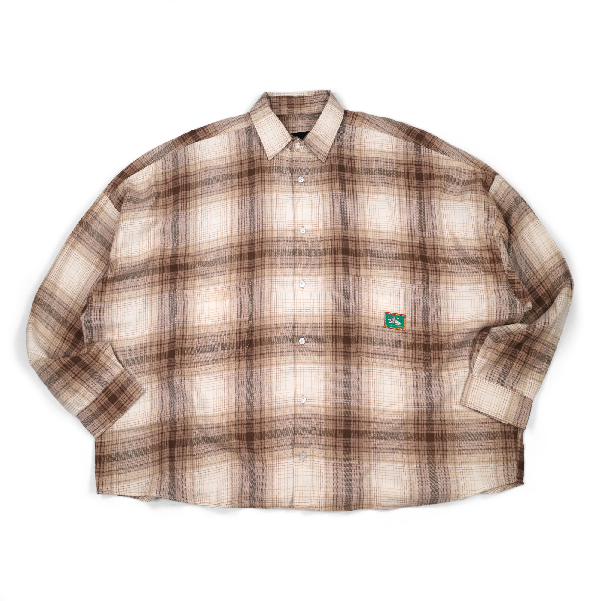 04 - Oversized Flannel Long Shirt Yezelin Brown Thanksinsomnia
