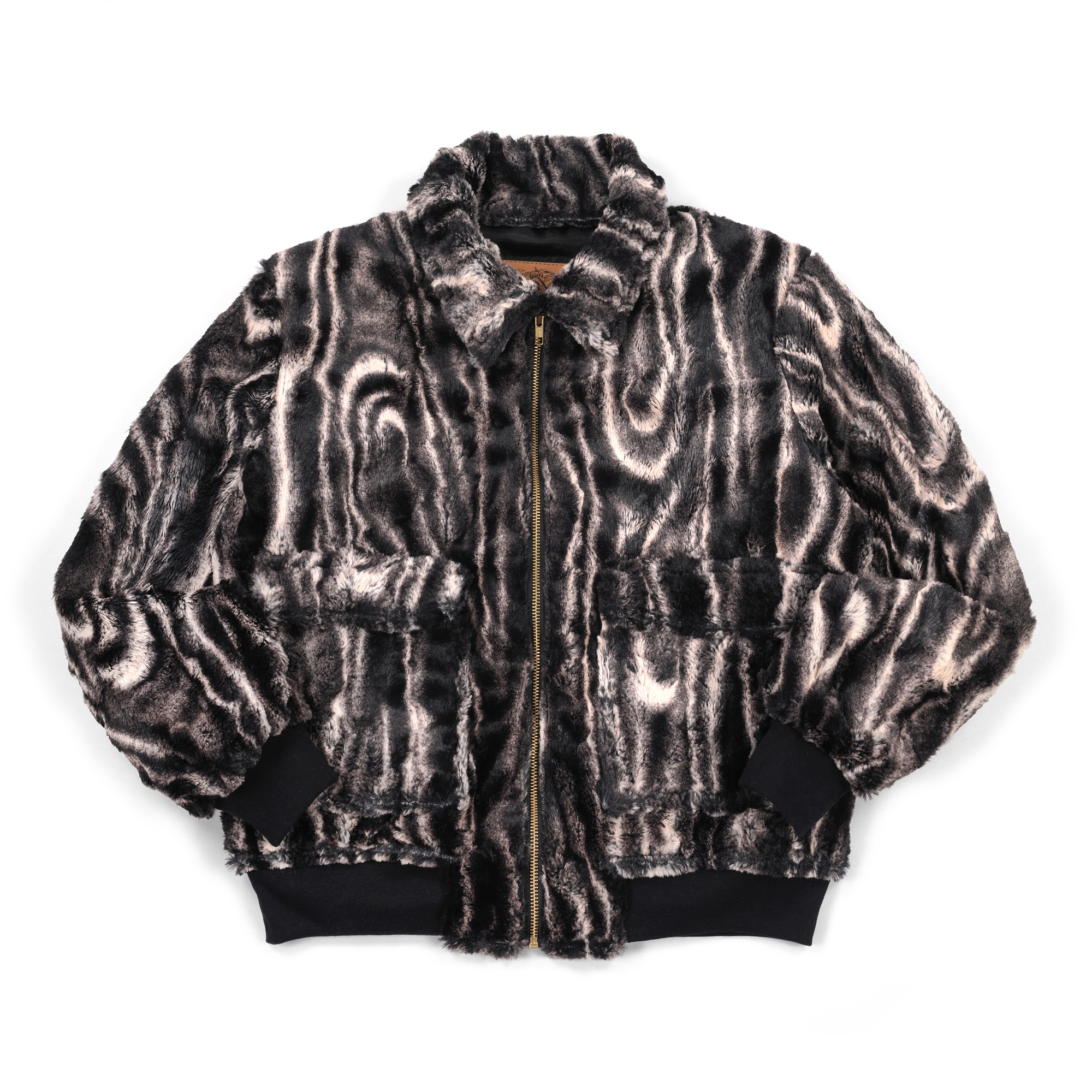 Jacket Zip Barbara Ghianina Black Cream Swirl Thanksinsomnia
