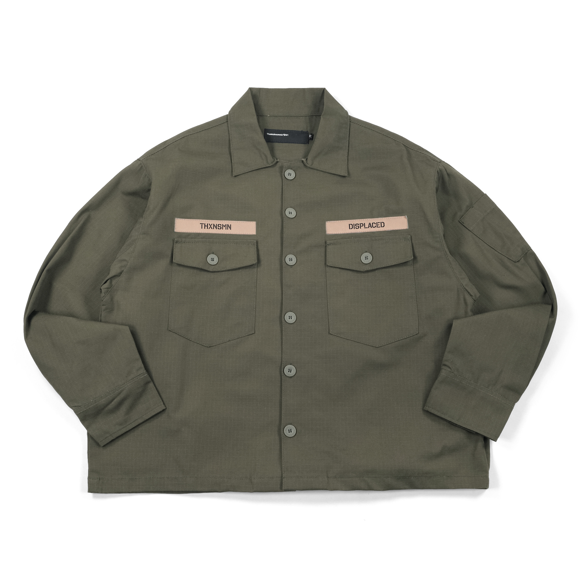 Oversized Shirt Jacket Leraya Muted Olive Thanksinsomnia