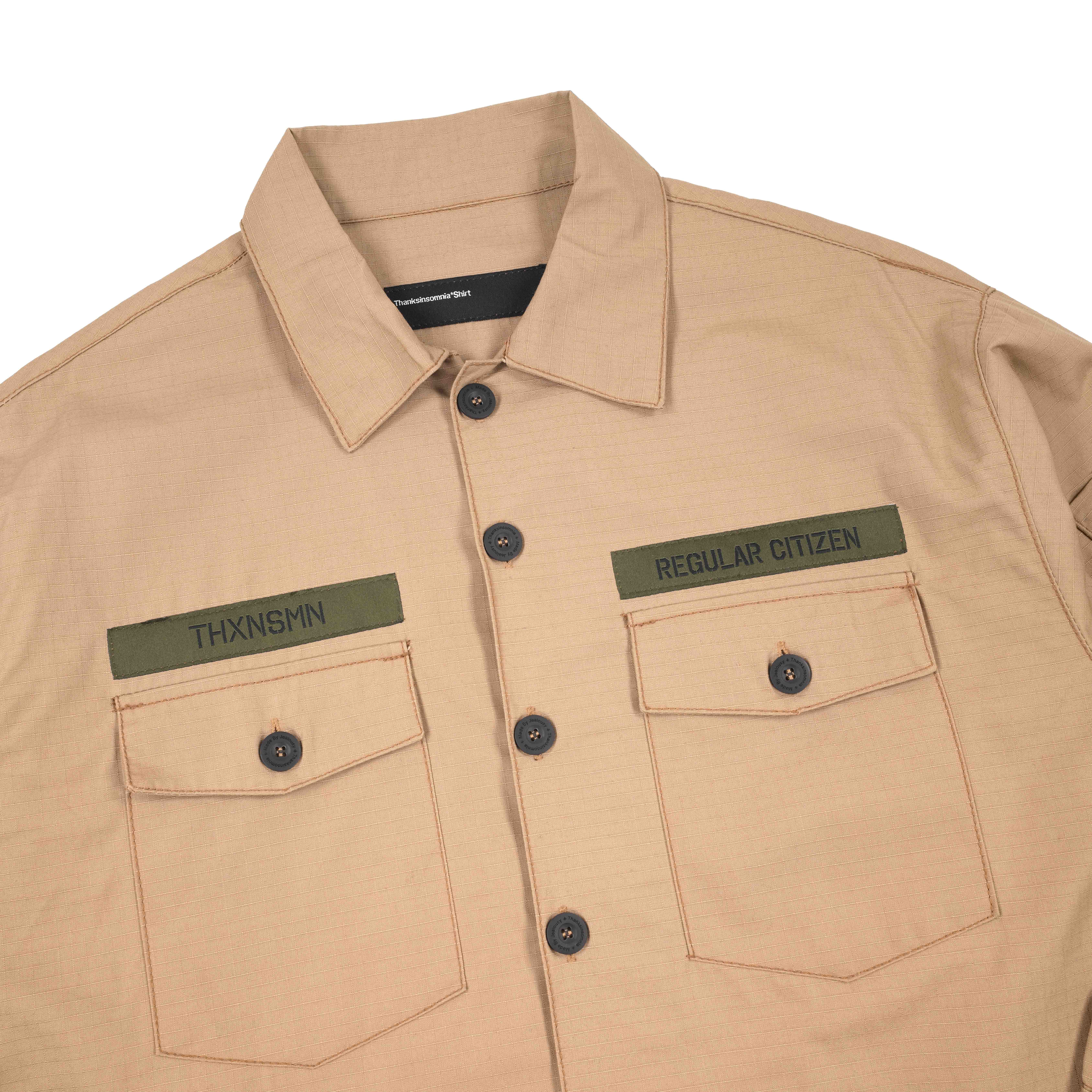 Oversized Shirt Jacket Jazira Khaki Thanksinsomnia
