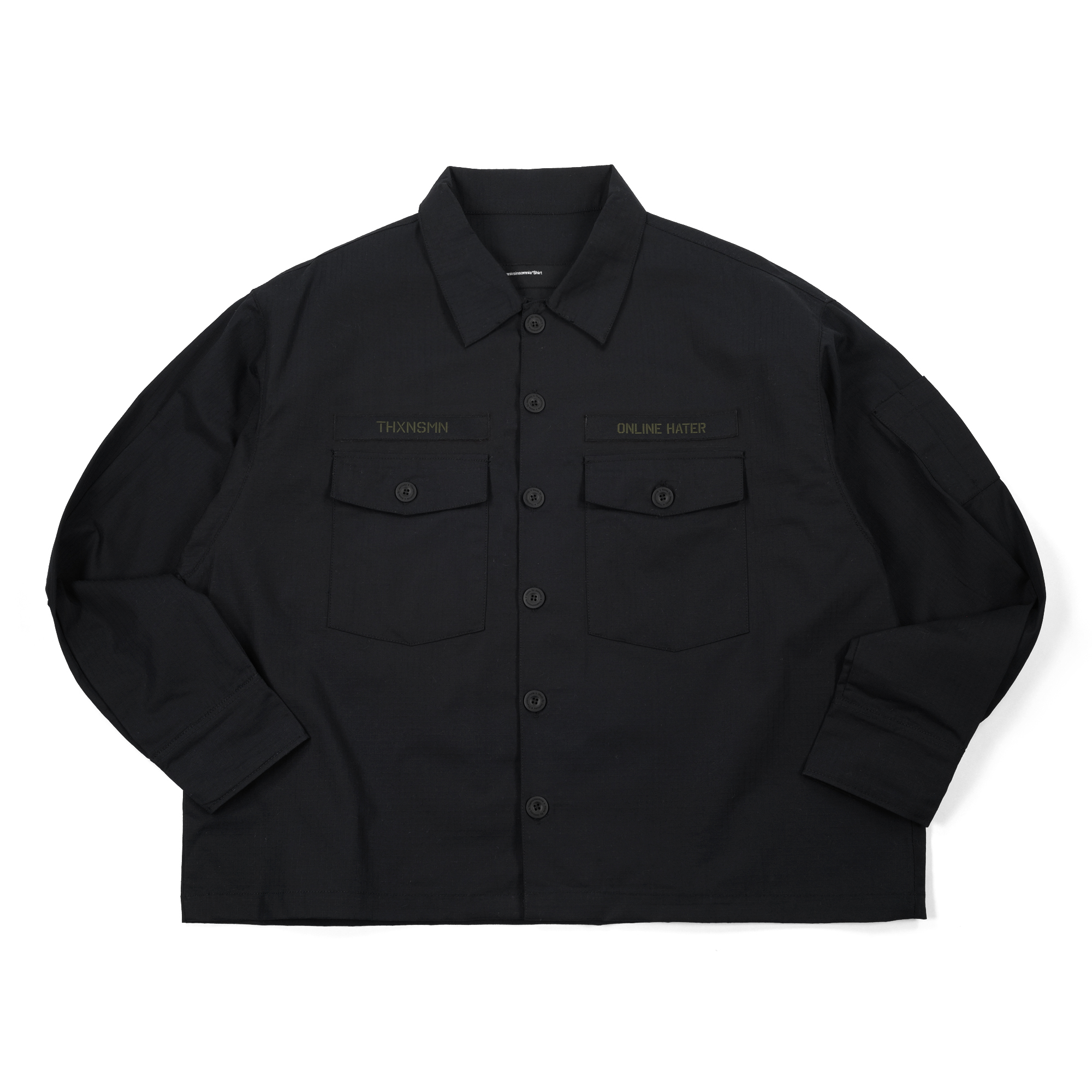 Oversized Shirt Jacket Yarea Black Thanksinsomnia