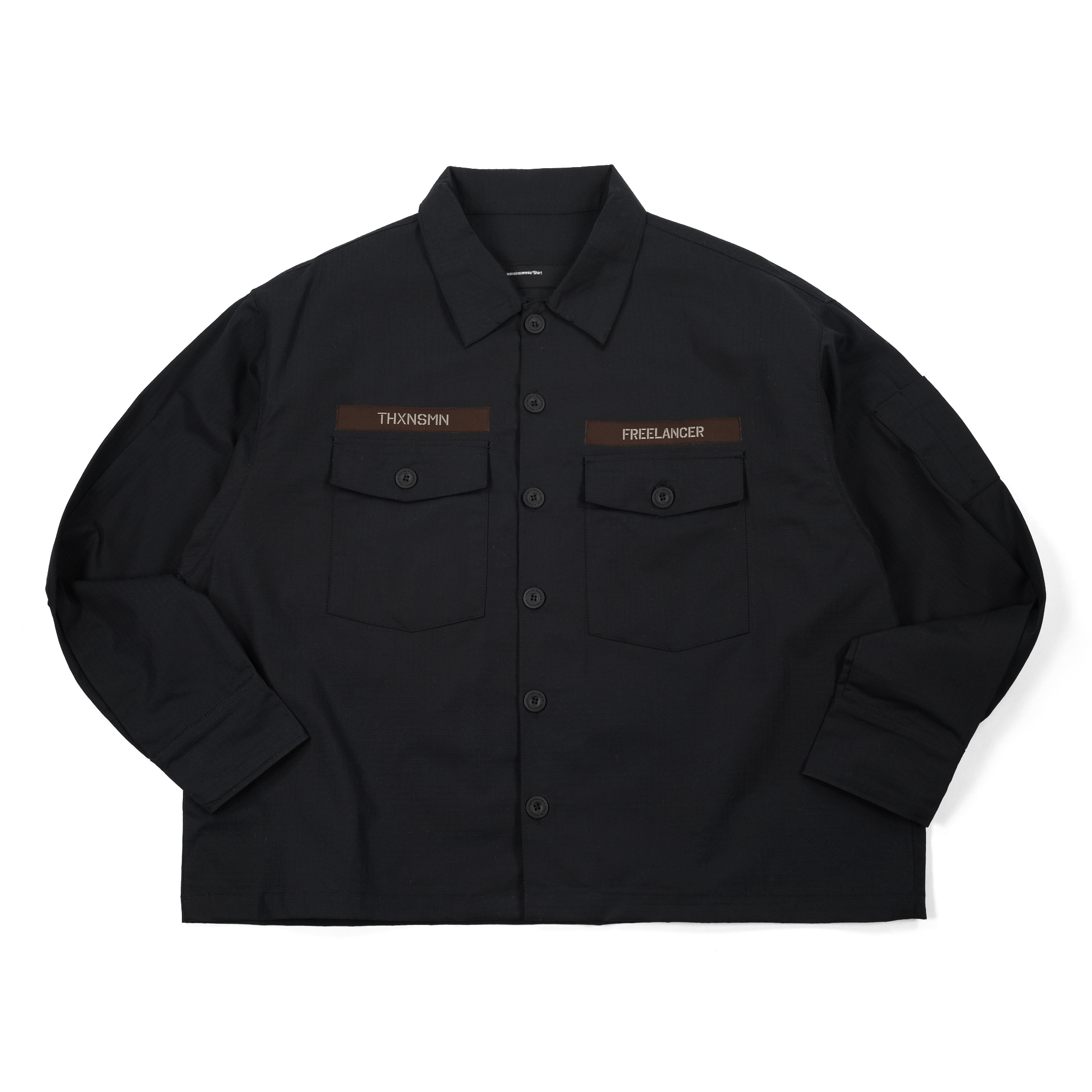 Oversized Shirt Jacket Hadley Black Thanksinsomnia