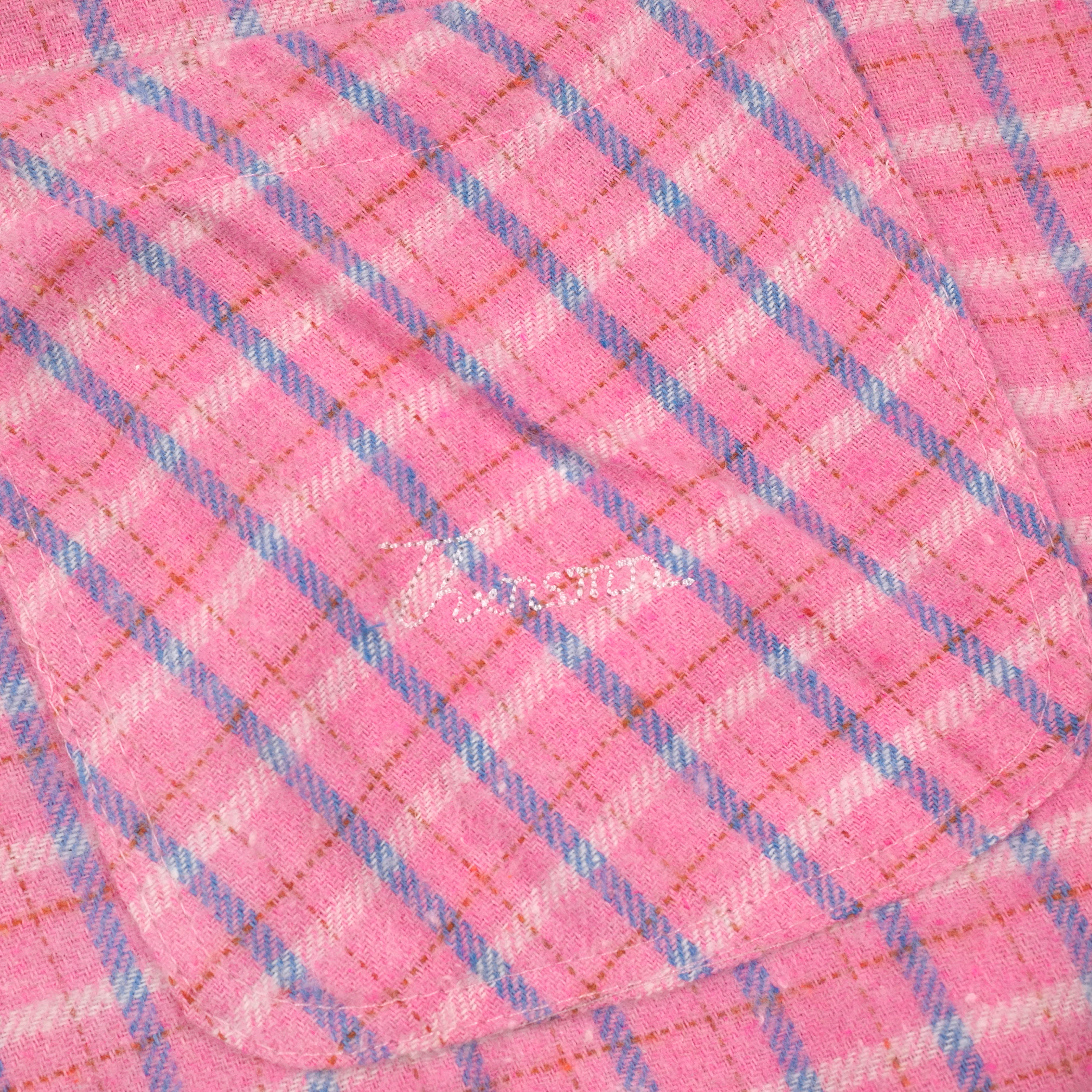 02 - Oversized Flannel Long Shirt Phelomy Pink Thanksinsomnia