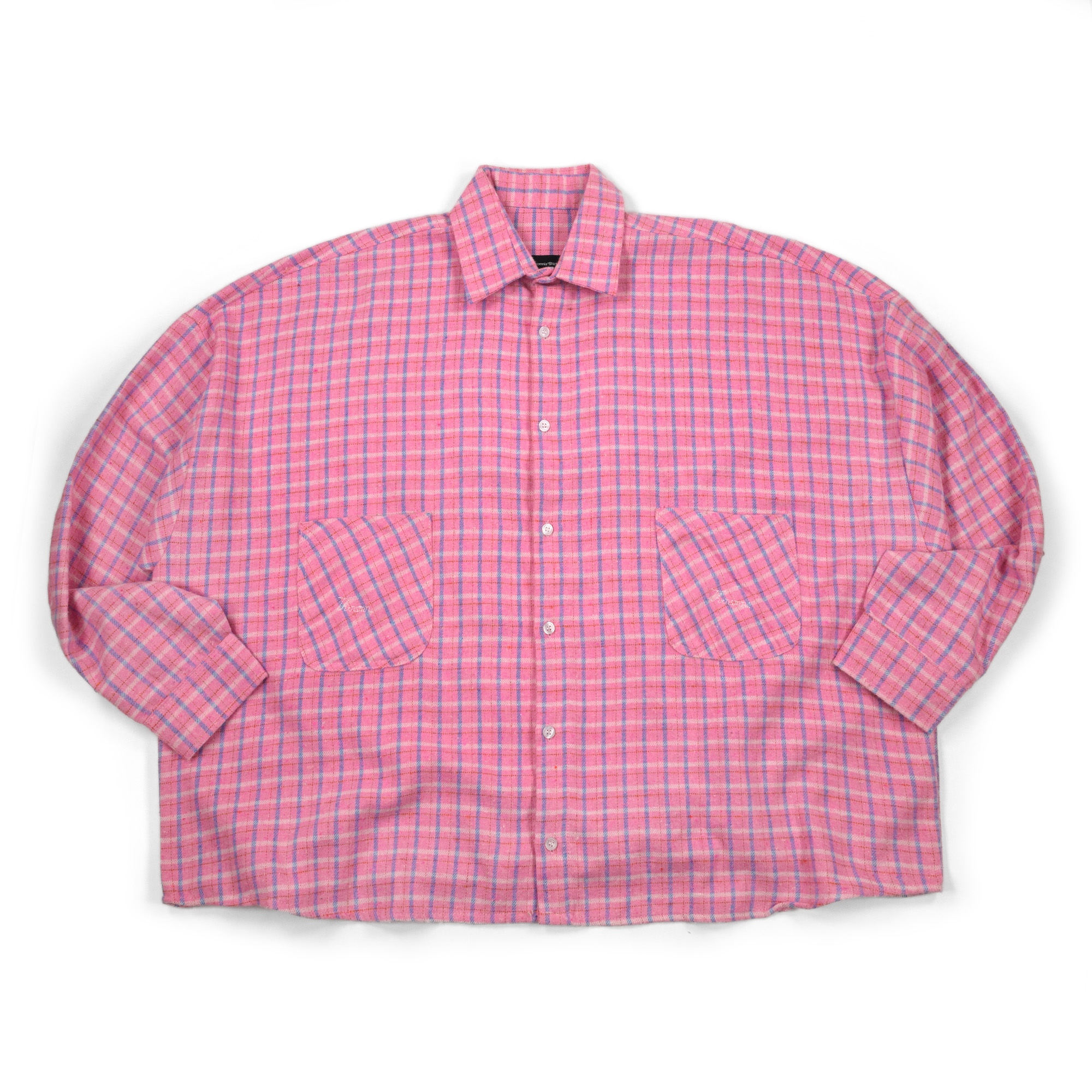 02 - Oversized Flannel Long Shirt Phelomy Pink Thanksinsomnia