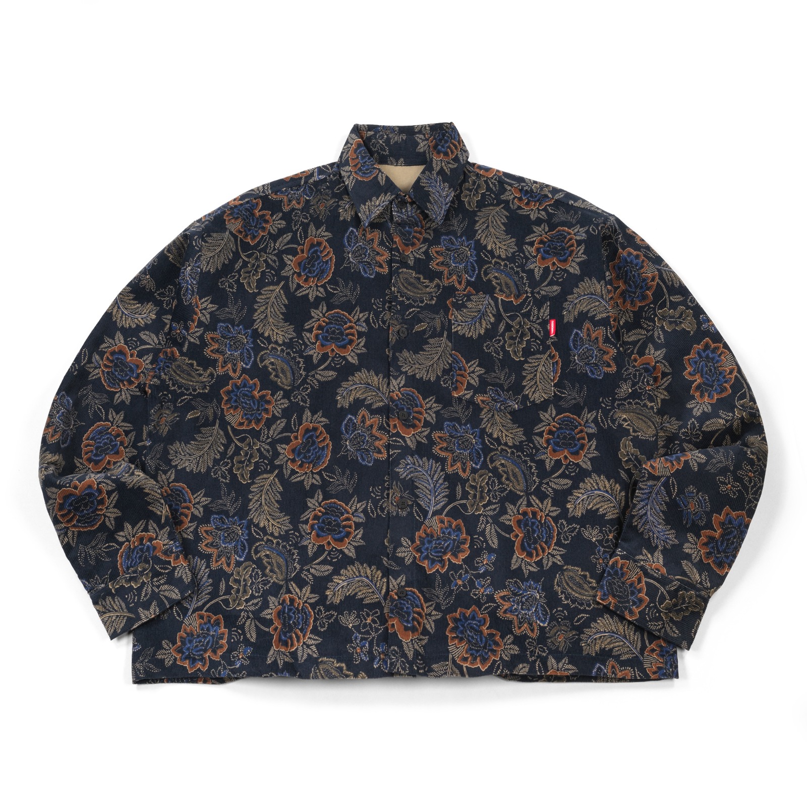 01 - Long Shirt Tezeya Navy Batik Corduroy Thanksinsomnia
