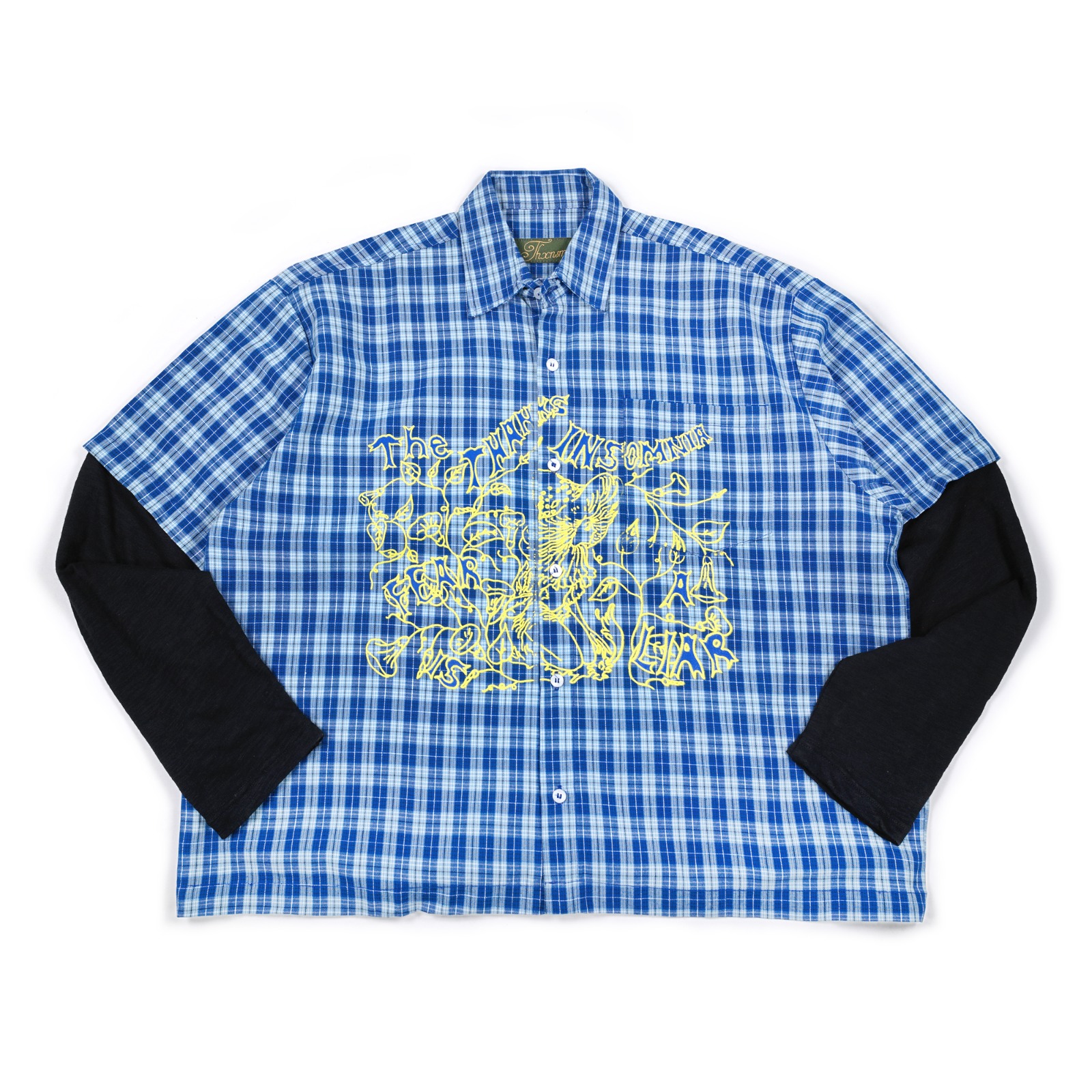 Layered Plaid Shirt Moona Blue Plaid Thanksinsomnia