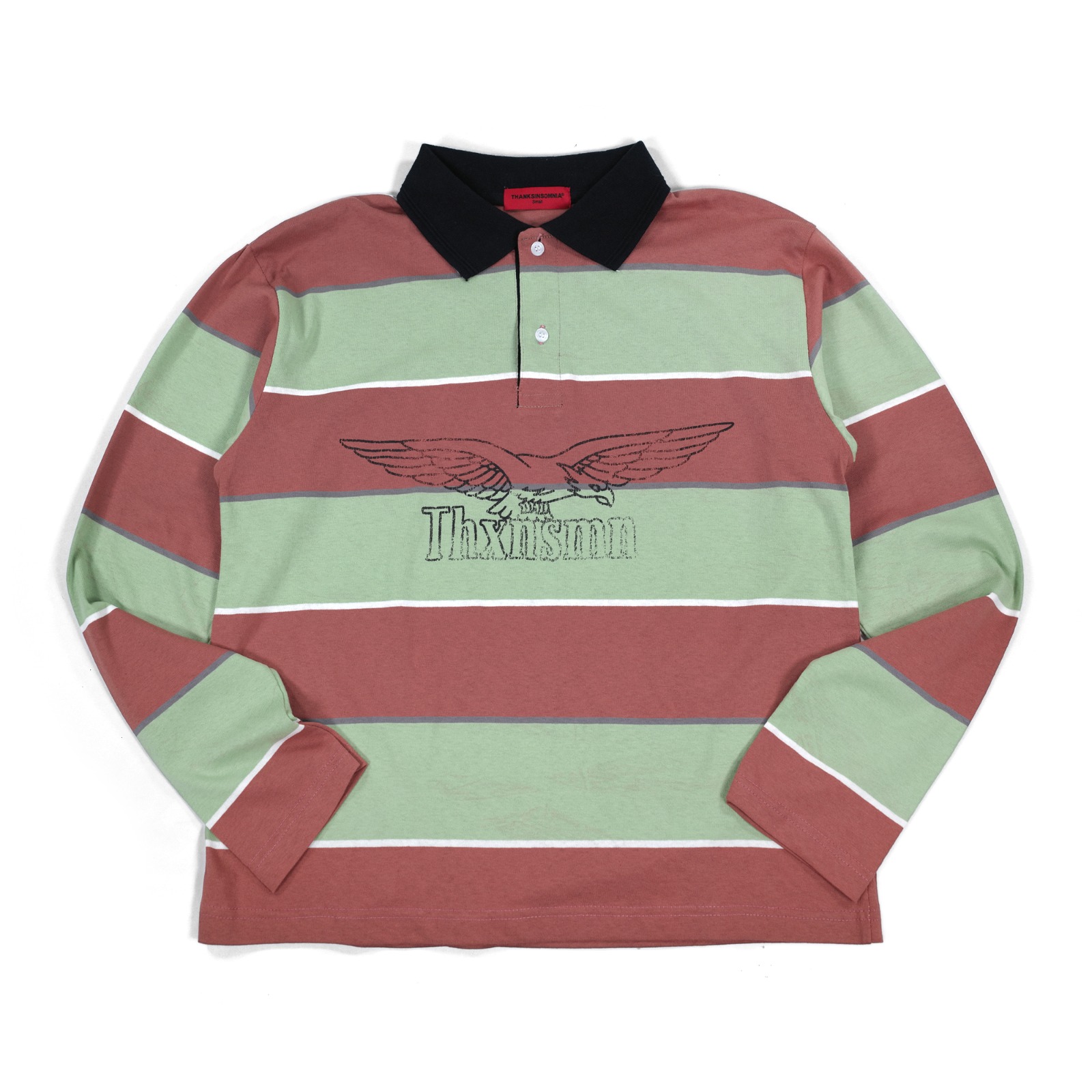 Rugby Polo Shirt Georgy Muted Red Green Stripes Thanksinsomnia