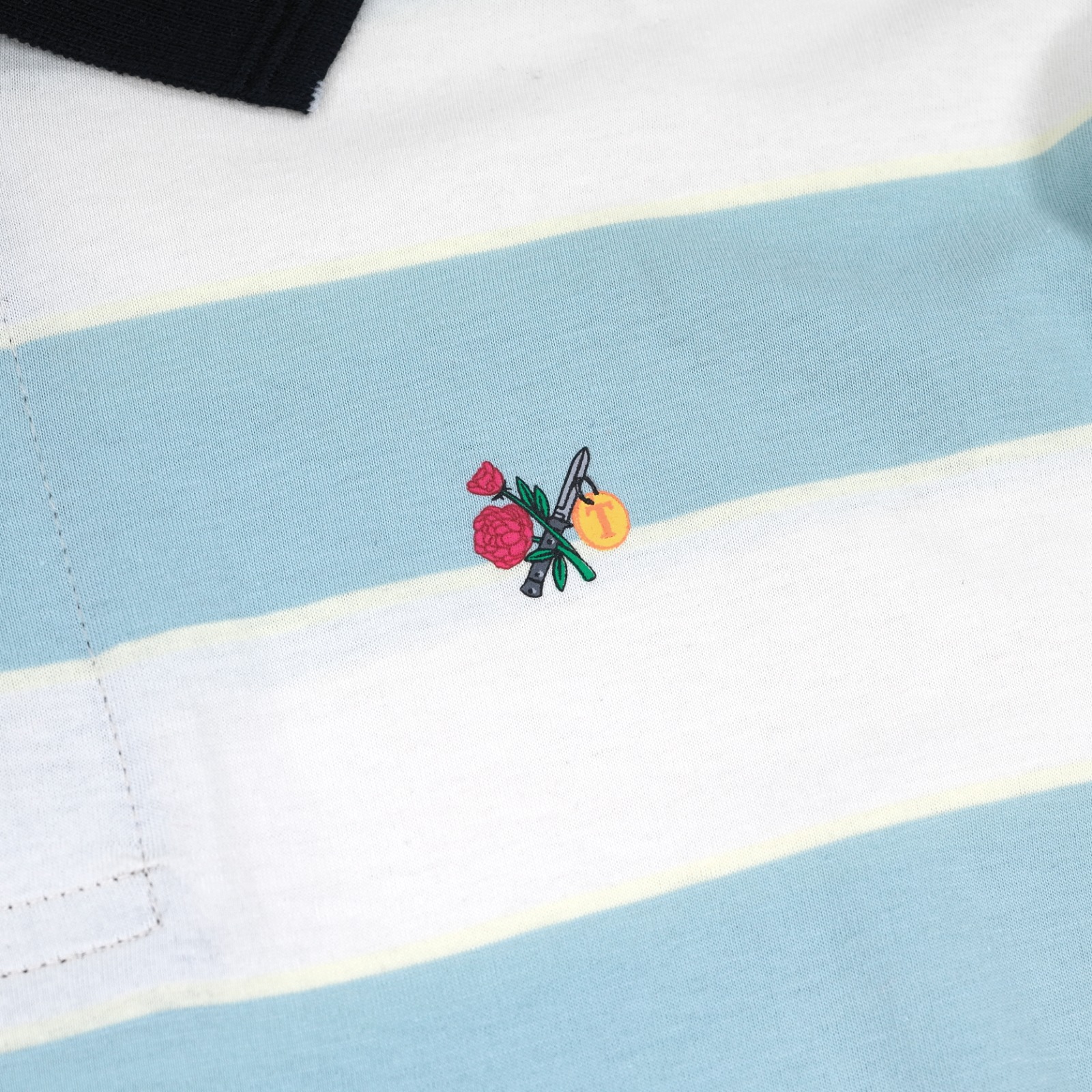 Rugby Polo Shirt Kayla Light Blue Stripes - Thanksinsomnia