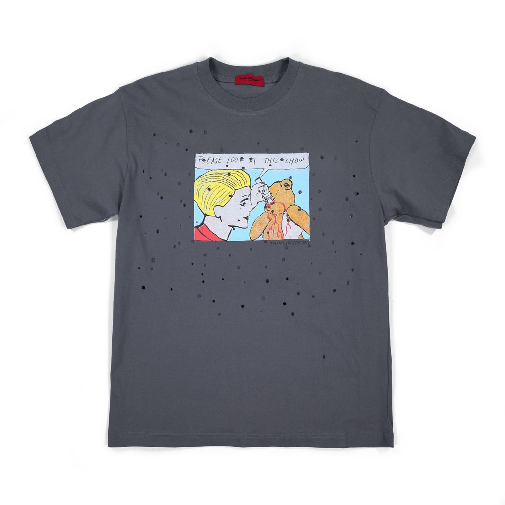 Tshirt Isavelyn Grey - Distressed Thanksinsomnia