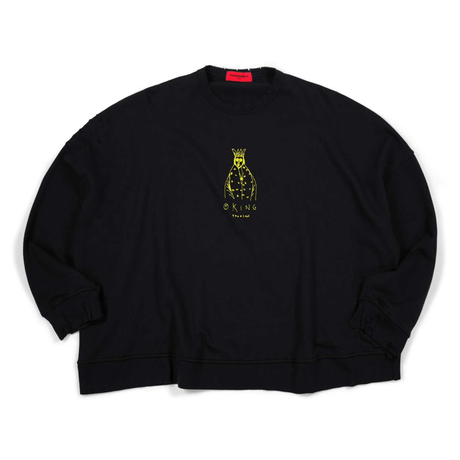 Sweatshirt Kestrely Black Distressed Thanksinsomnia