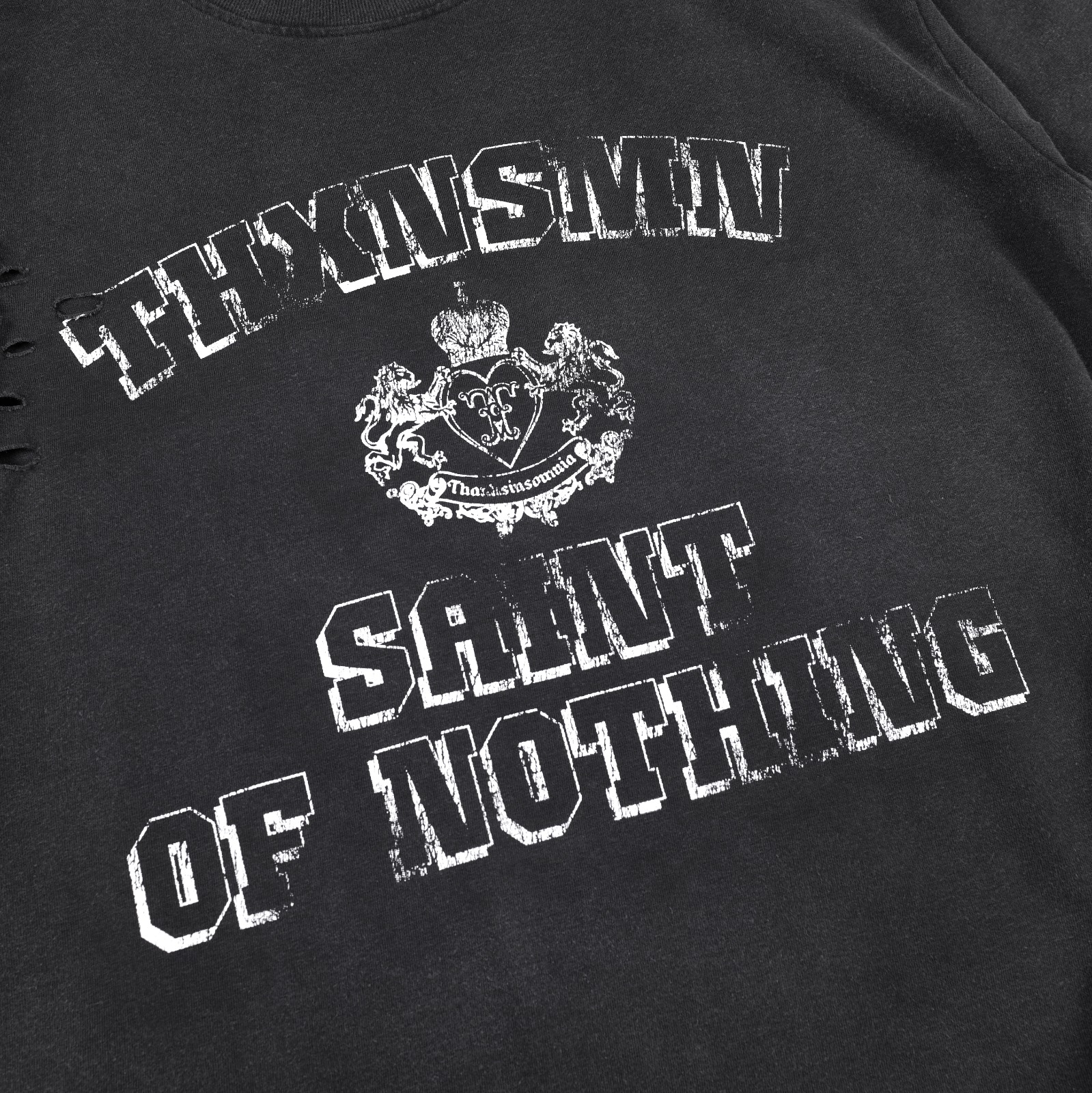 Tshirt Octaline Black Wash Distressed Thanksinsomnia