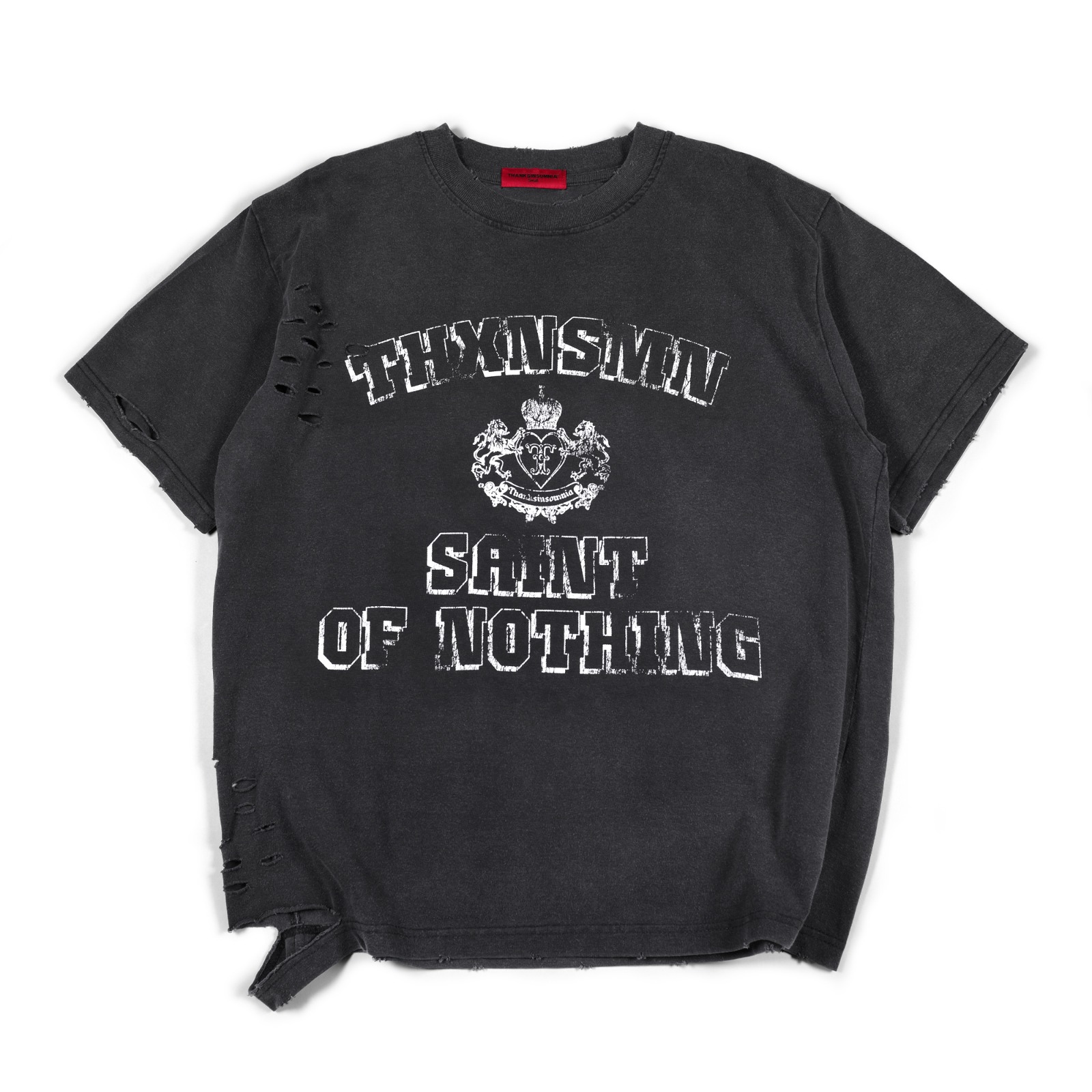 Tshirt Octaline Black Wash Distressed Thanksinsomnia