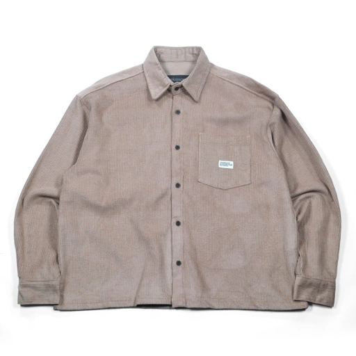 Image of 04 Long Shirt Nessa Corduroy Taupe Thanksinsomnia