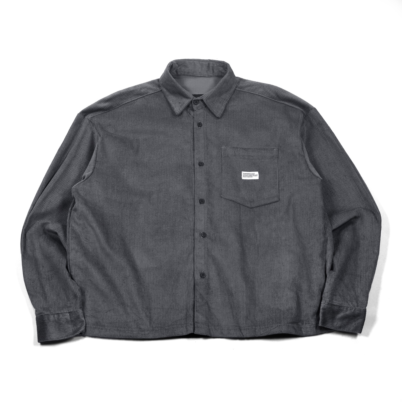 04 Long Shirt Nessa Corduroy Charcoal Thanksinsomnia