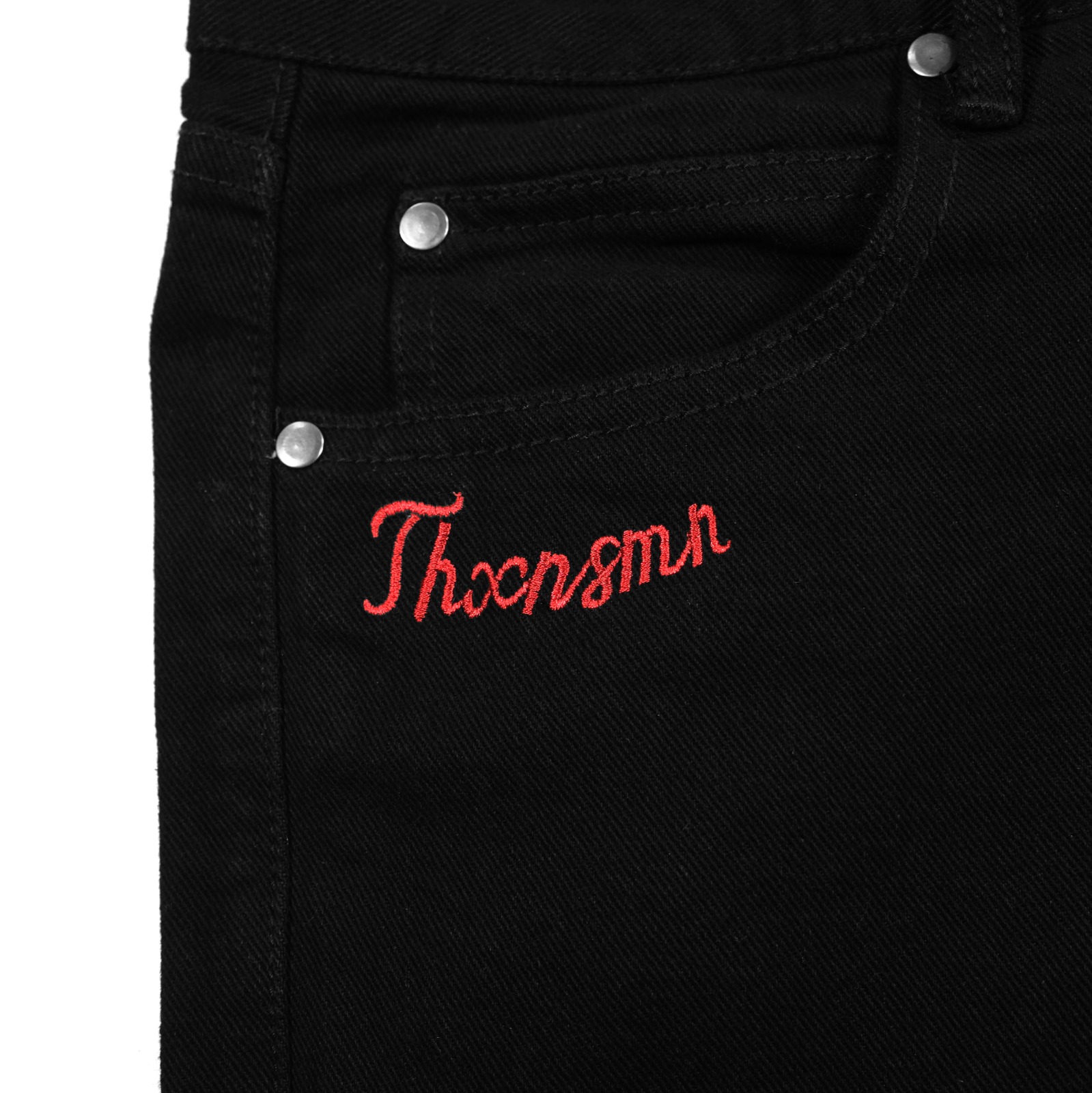 Denim Pants Meggy Embroidey Black Thanksinsomnia