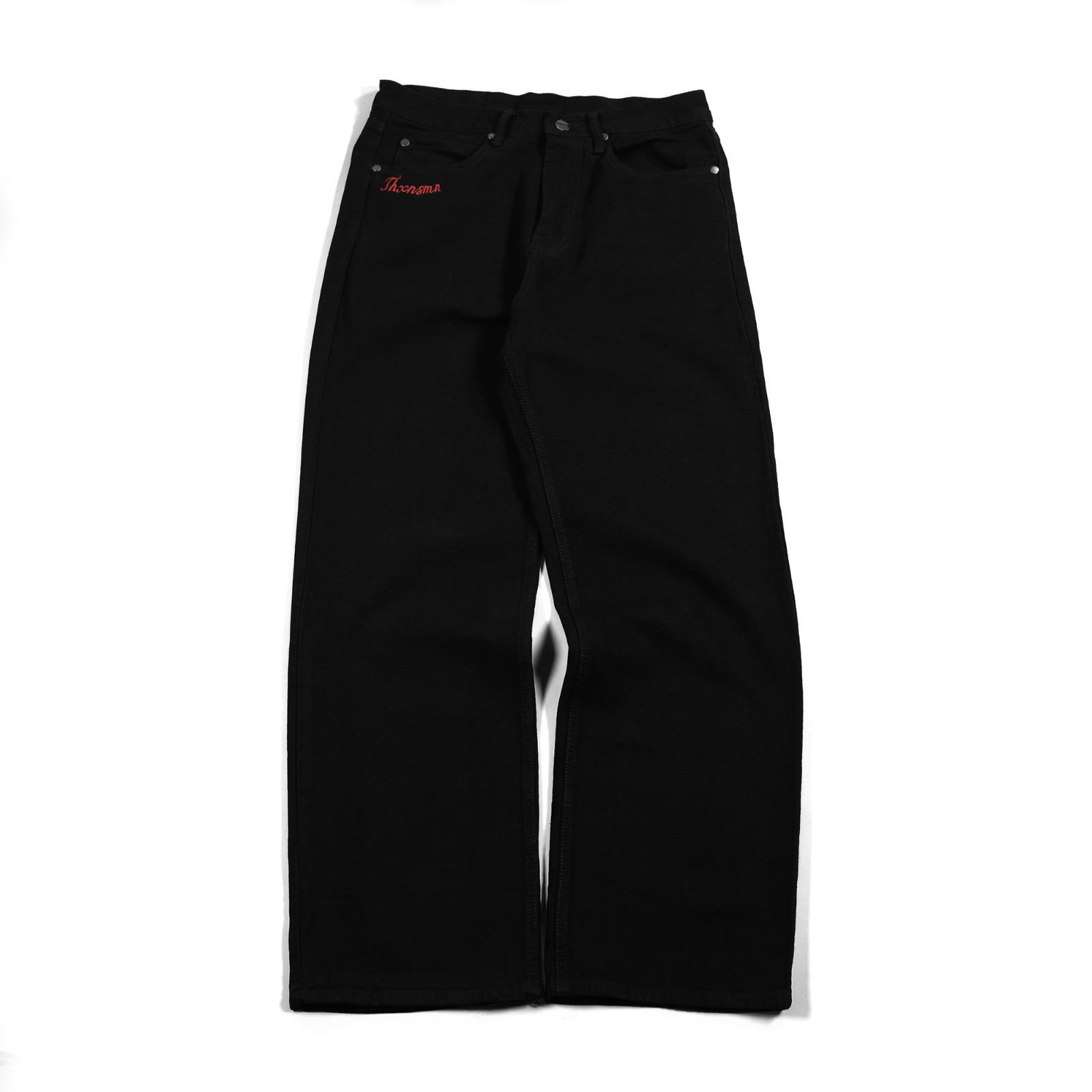 Denim Pants Meggy Embroidey Black Thanksinsomnia